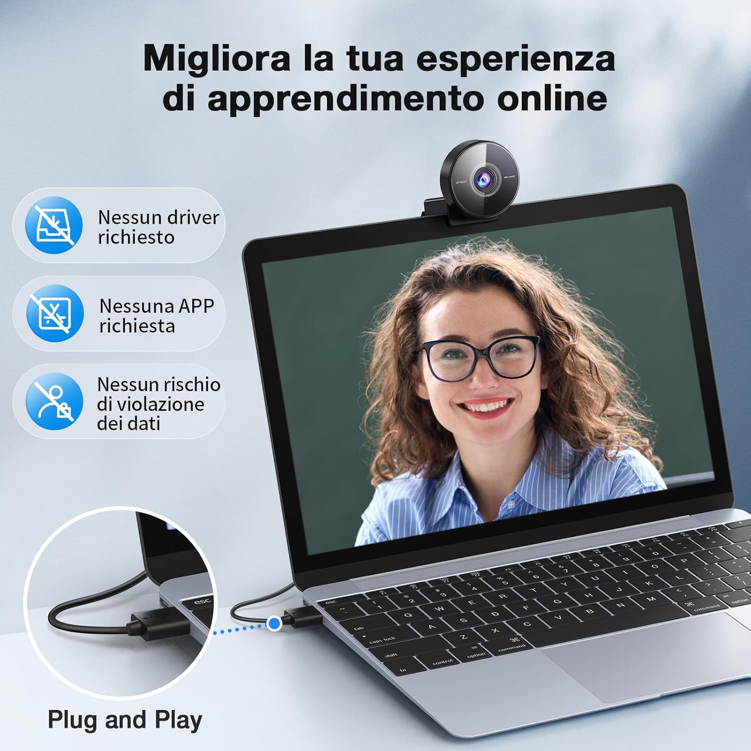 Emeet C950 4K Webcam PC con Messa a Fuoco Automatica - immagine 2
