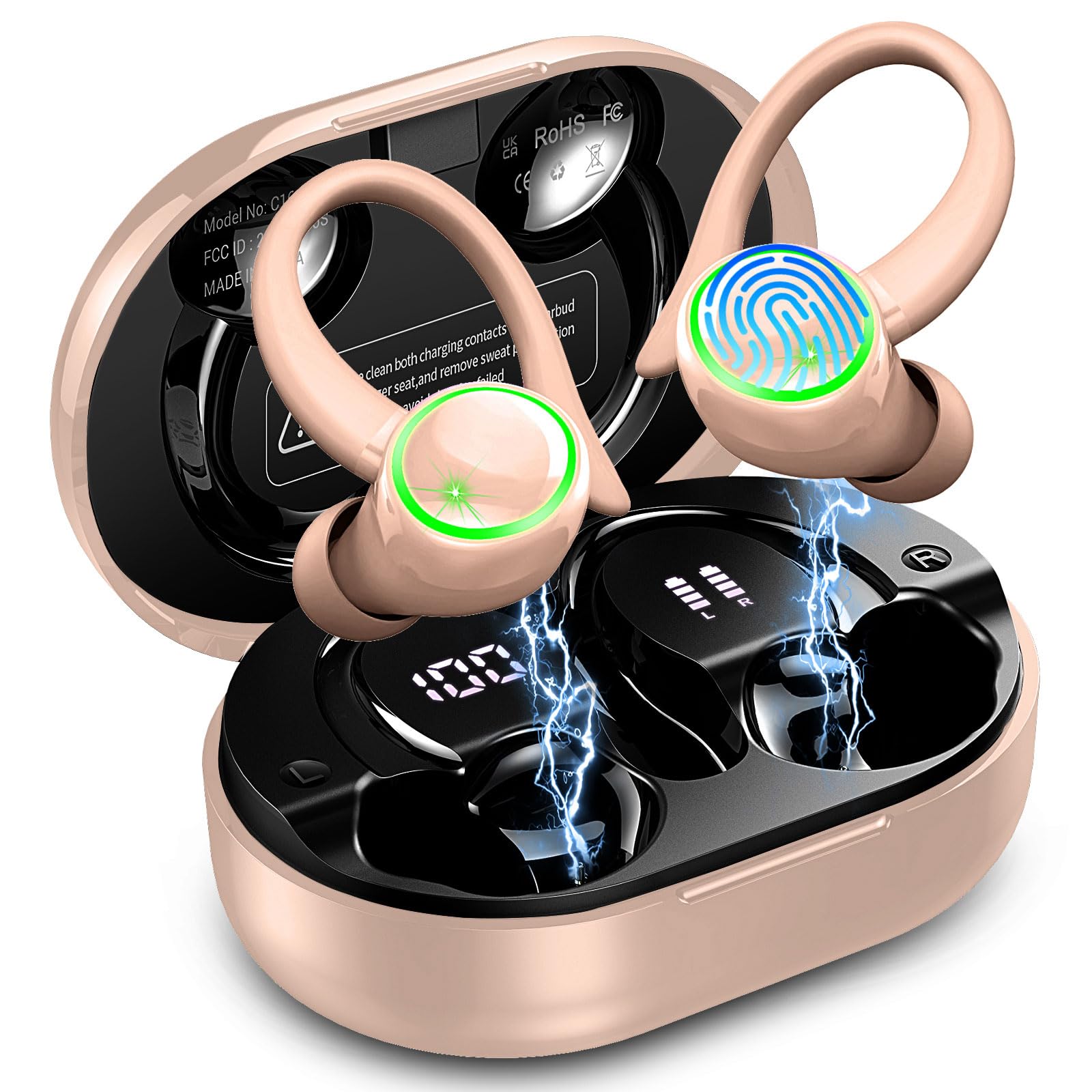 Cuffie Bluetooth Sport HiFi Stereo con LED Display