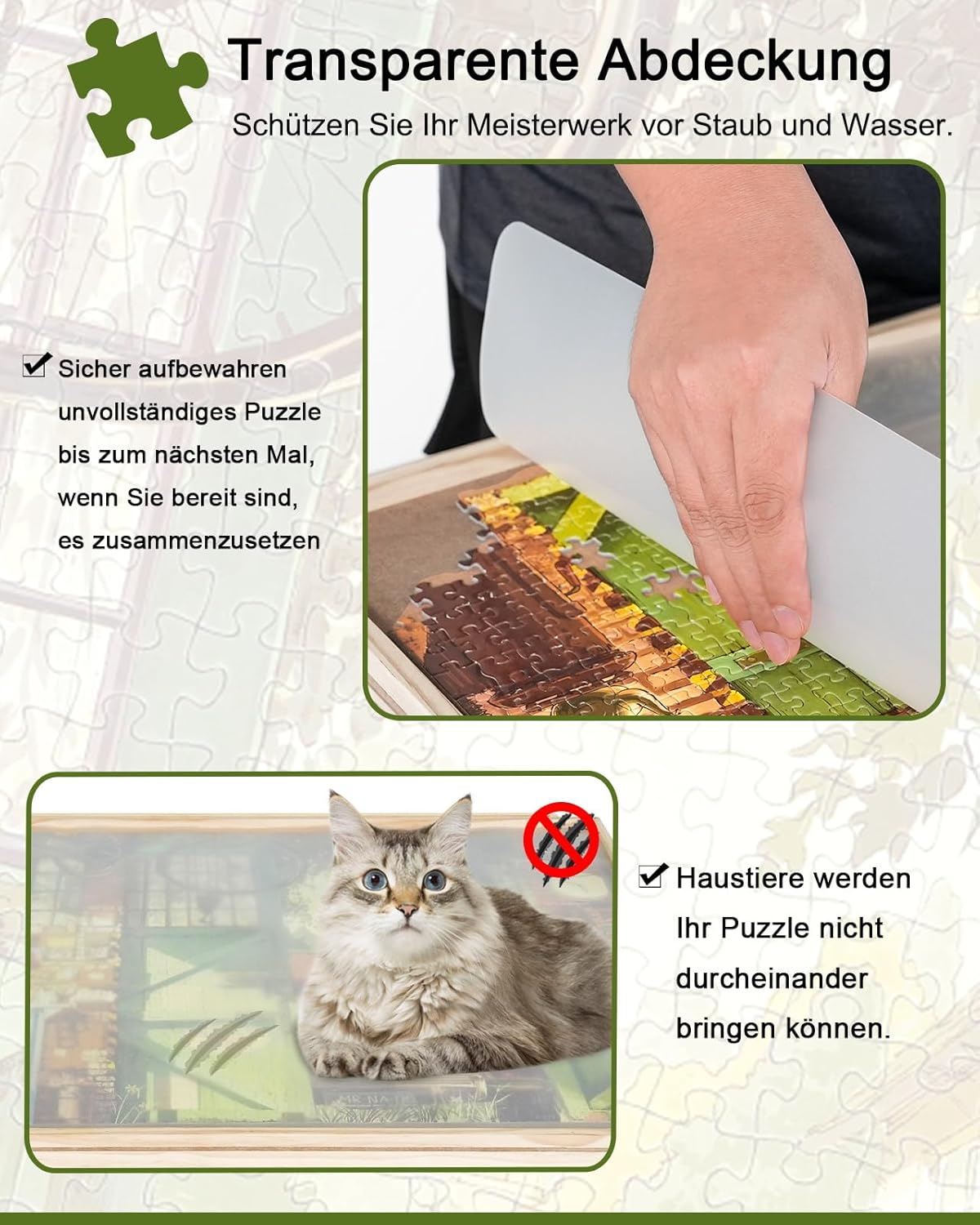 Lazy Susan - Tavoletta Puzzle Girevole 73x53cm con Cassetti - immagine 5