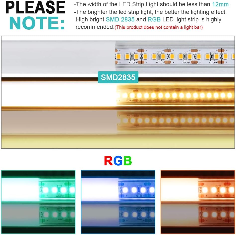 Profilo in Alluminio a V per Striscia LED (10 pezzi, 1M) - immagine 5