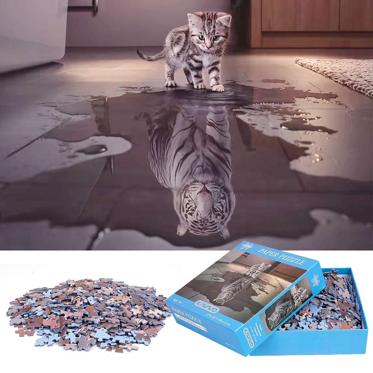 Puzzle 1000 Pezzi Adulti - Gatto con la Tigre nel Cuore