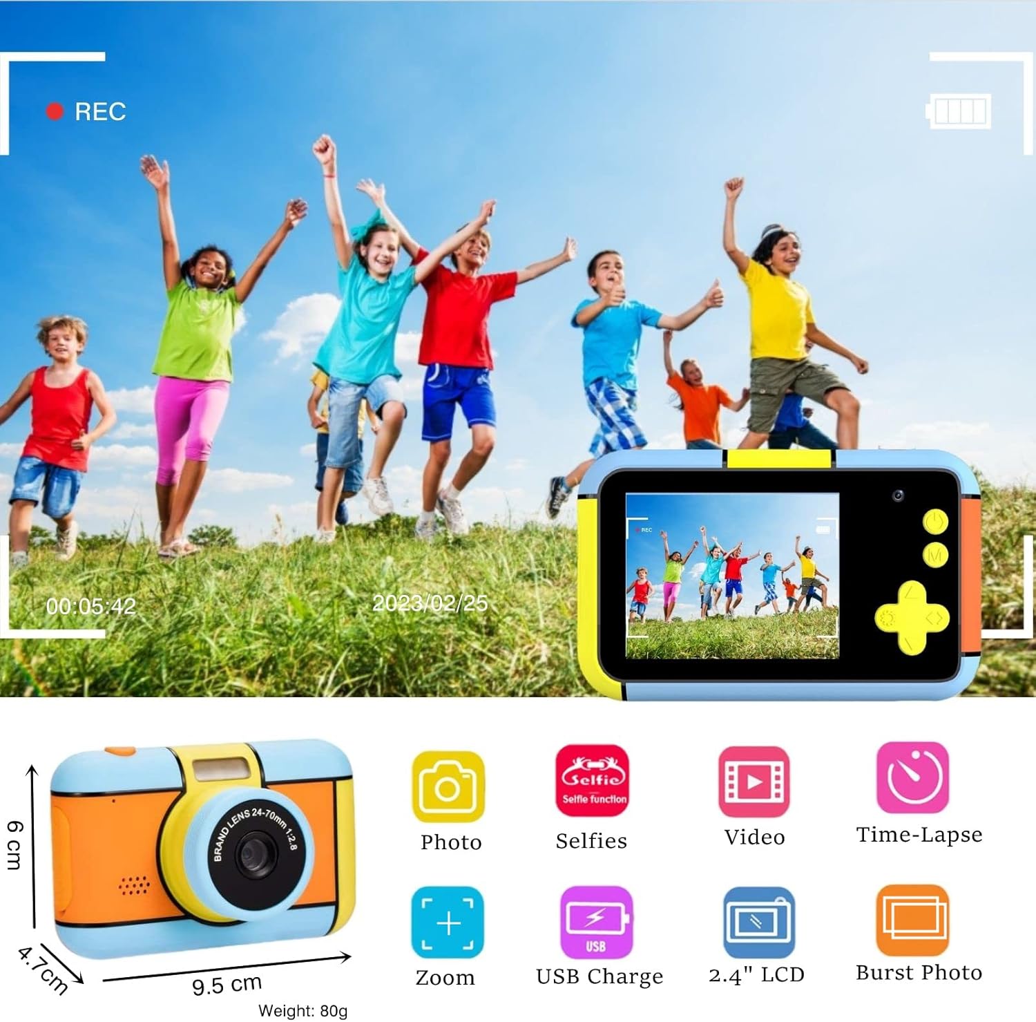 Yunlone ToyZoom Macchina Fotografica per Bambini 24MP - immagine 2