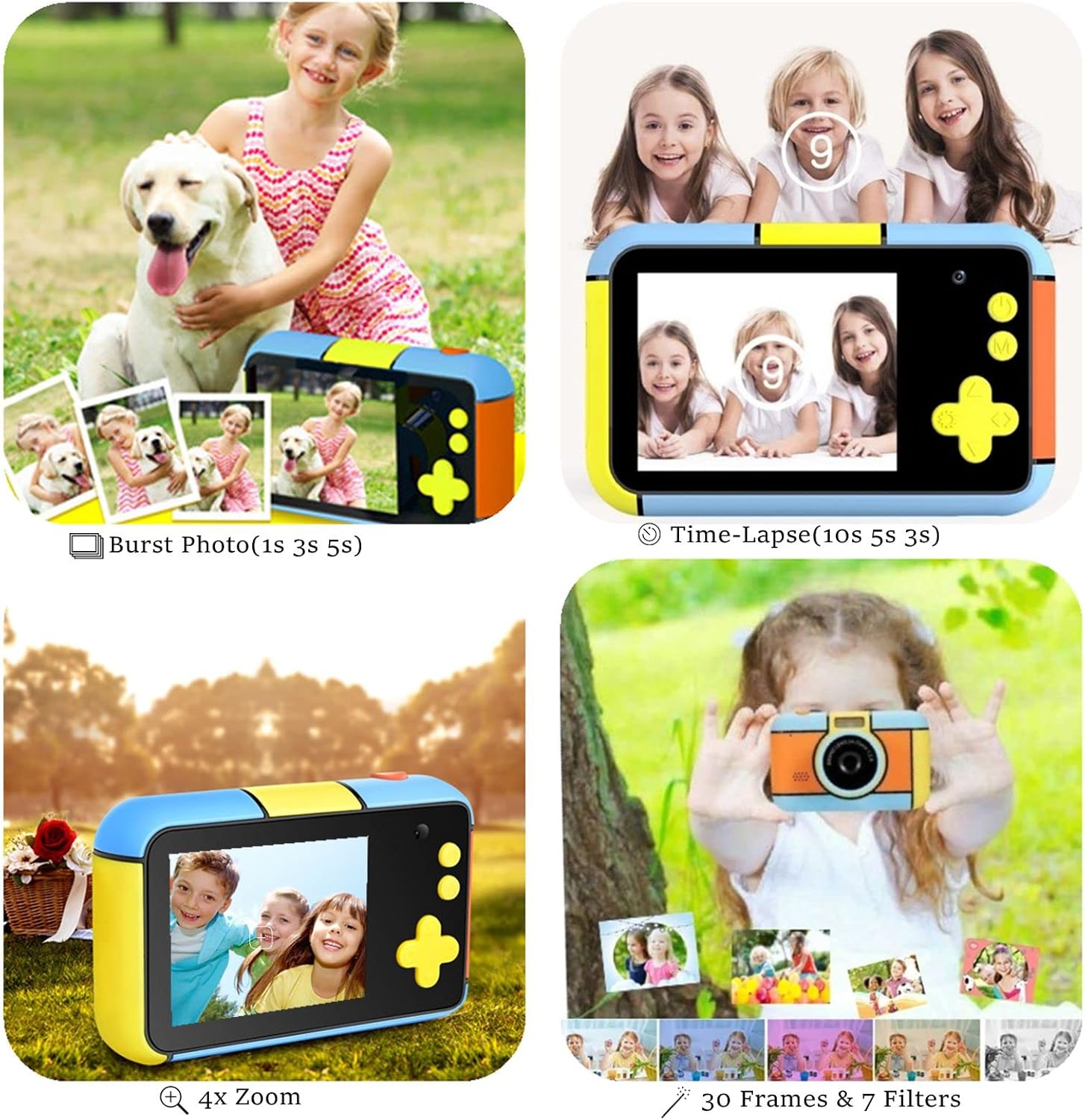 Yunlone ToyZoom Macchina Fotografica per Bambini 24MP - immagine 4