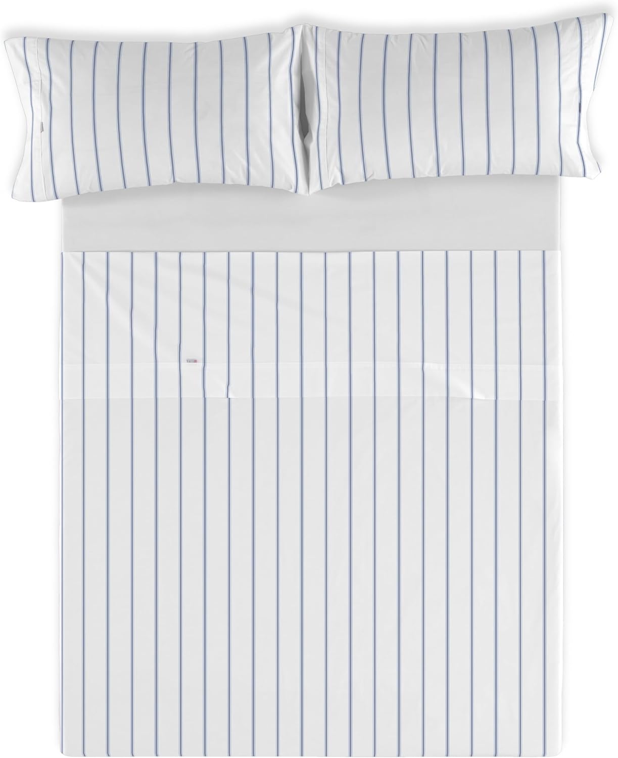 Juego de sábanas de algodón Rita color azul. Cama de 180 cm. 4 piezas - immagine 3