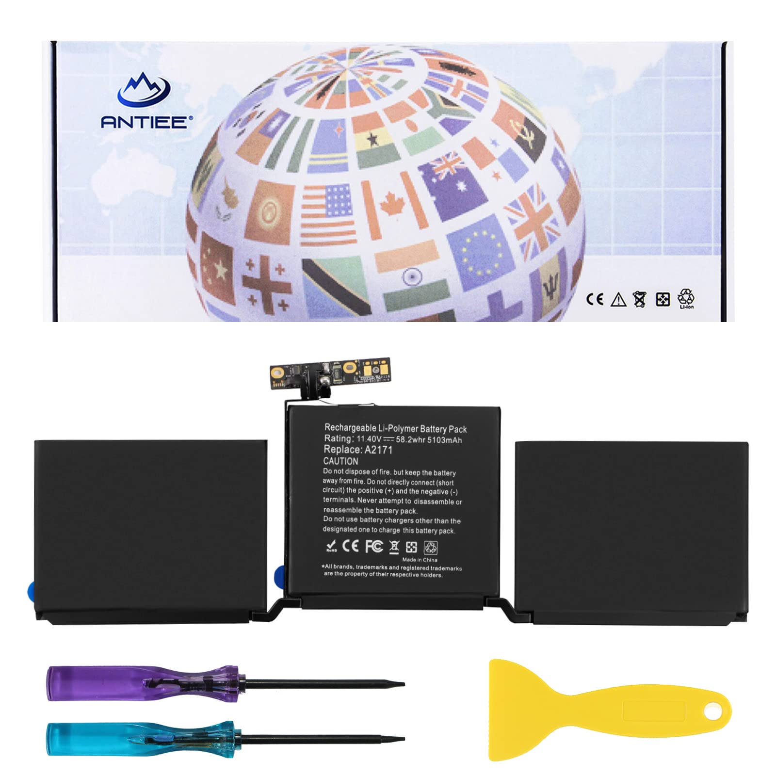 Antiee Batteria A2171 per MacBook Pro 13-Inch 2019 2020 (M1)