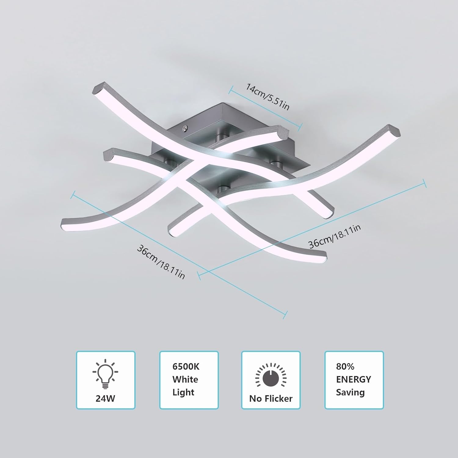 Tealight - Plafoniera LED Soffitto Moderna 24W - immagine 4