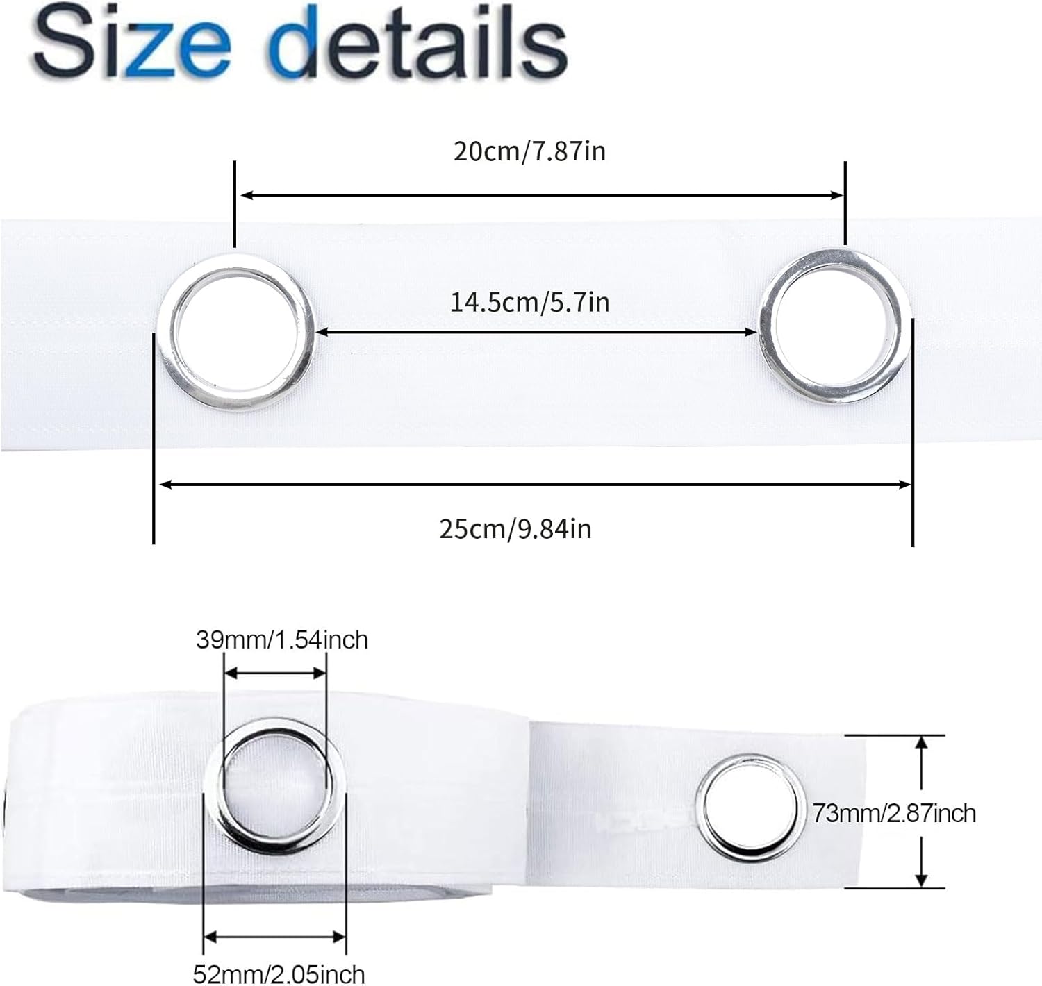 Increway Nastro per Tende 10m con Occhielli, Bianco - immagine 2