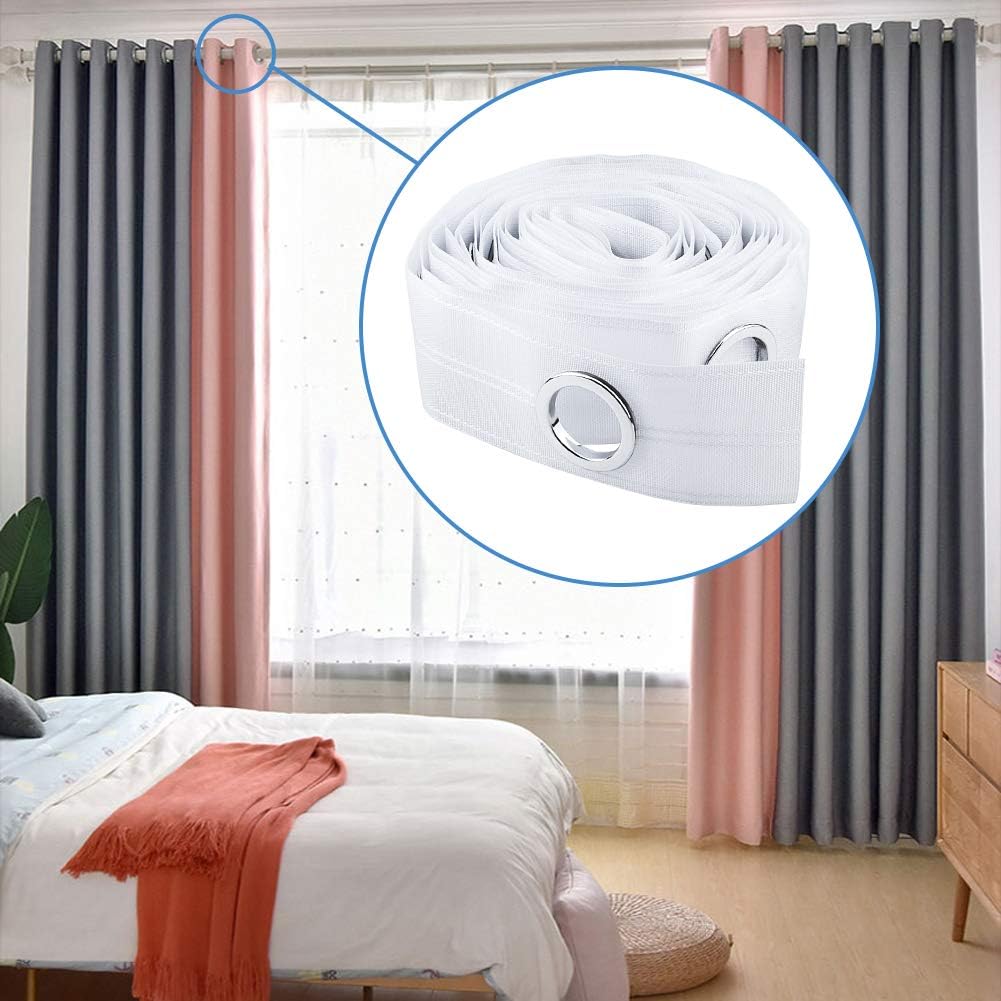 Increway Nastro per Tende 10m con Occhielli, Bianco - immagine 6