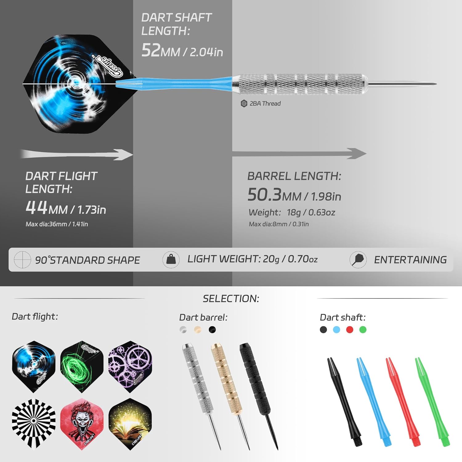 CyeeLife Freccette Professionali con Punta in Metallo (18 Pezzi) - immagine 2