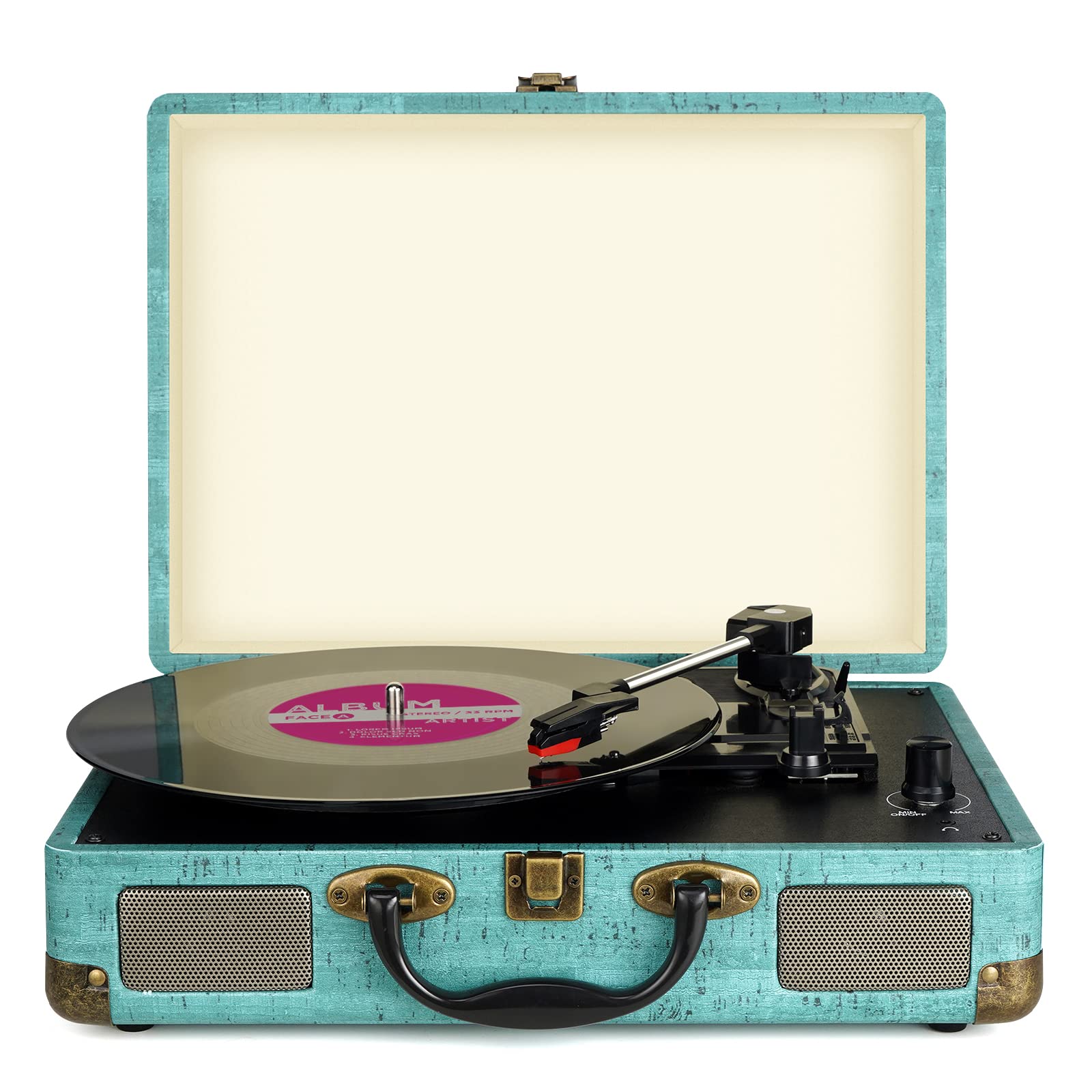 Giradischi Vinile Portatile 3 Velocità con Altoparlanti