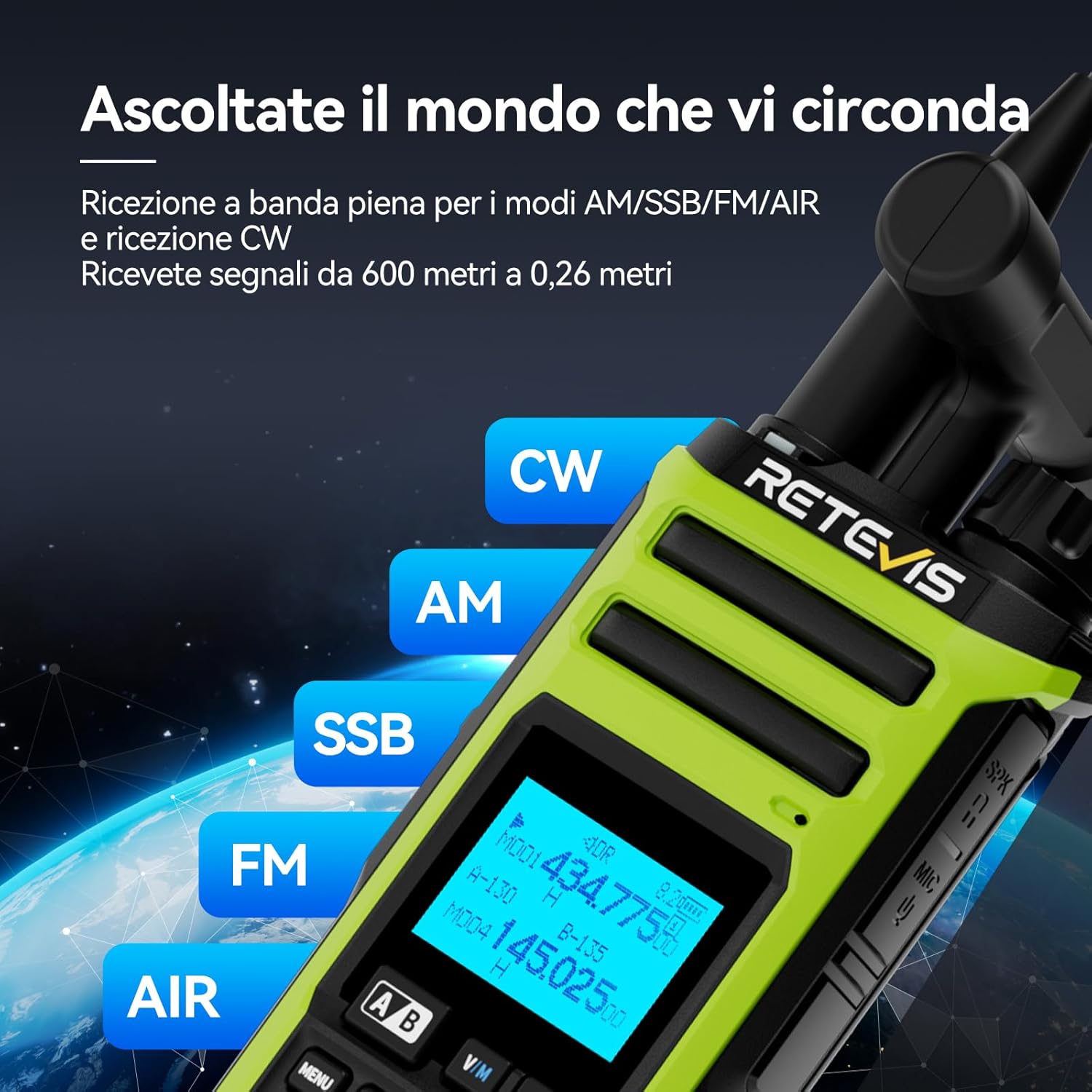 Retevis A3 Radio Bidirezionale Quad-Band per Adulti (2 Pezzi) - immagine 3