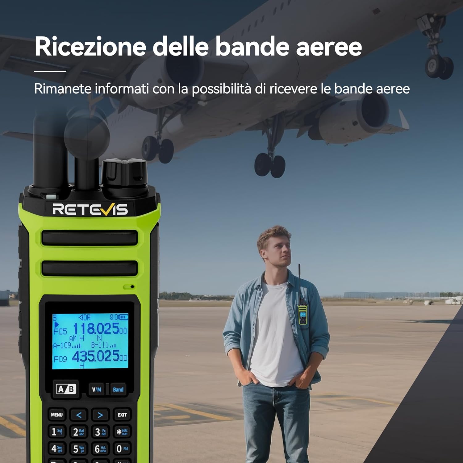 Retevis A3 Radio Bidirezionale Quad-Band per Adulti (2 Pezzi) - immagine 7