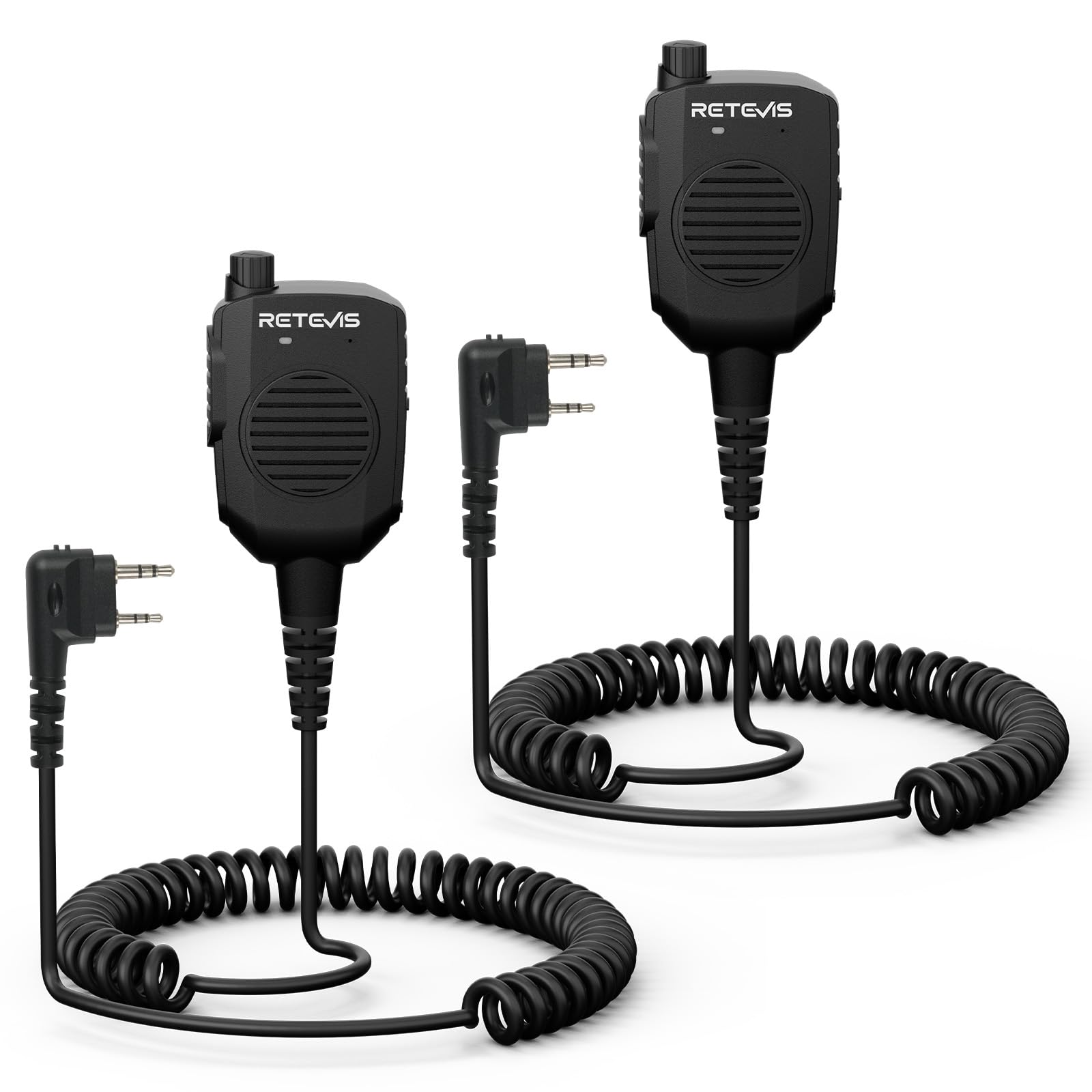 Retevis HK011 Walkie Talkie Microfono con Protezione IP54,Altoparlante Microfono Compatibile con Ricetrasmettitore Baofeng BF-888S UV-5R BF-88E RT24 RT27 RT622 eSynic JUCJET(2 Pack)