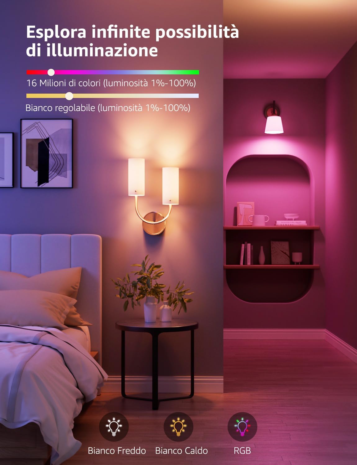 Lepro BC1 AI Smart Lampadina E14 RGBW (4 pezzi) - immagine 5