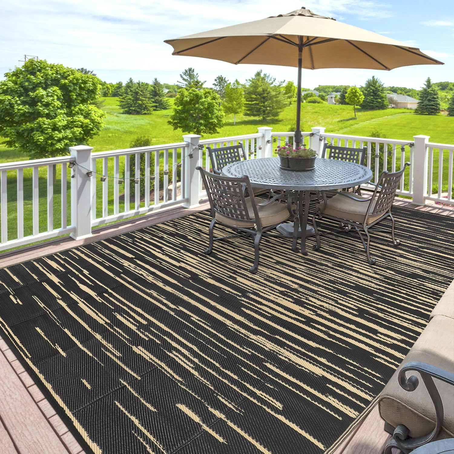 Shacos Tappeto da Esterno 270x360cm, Nero