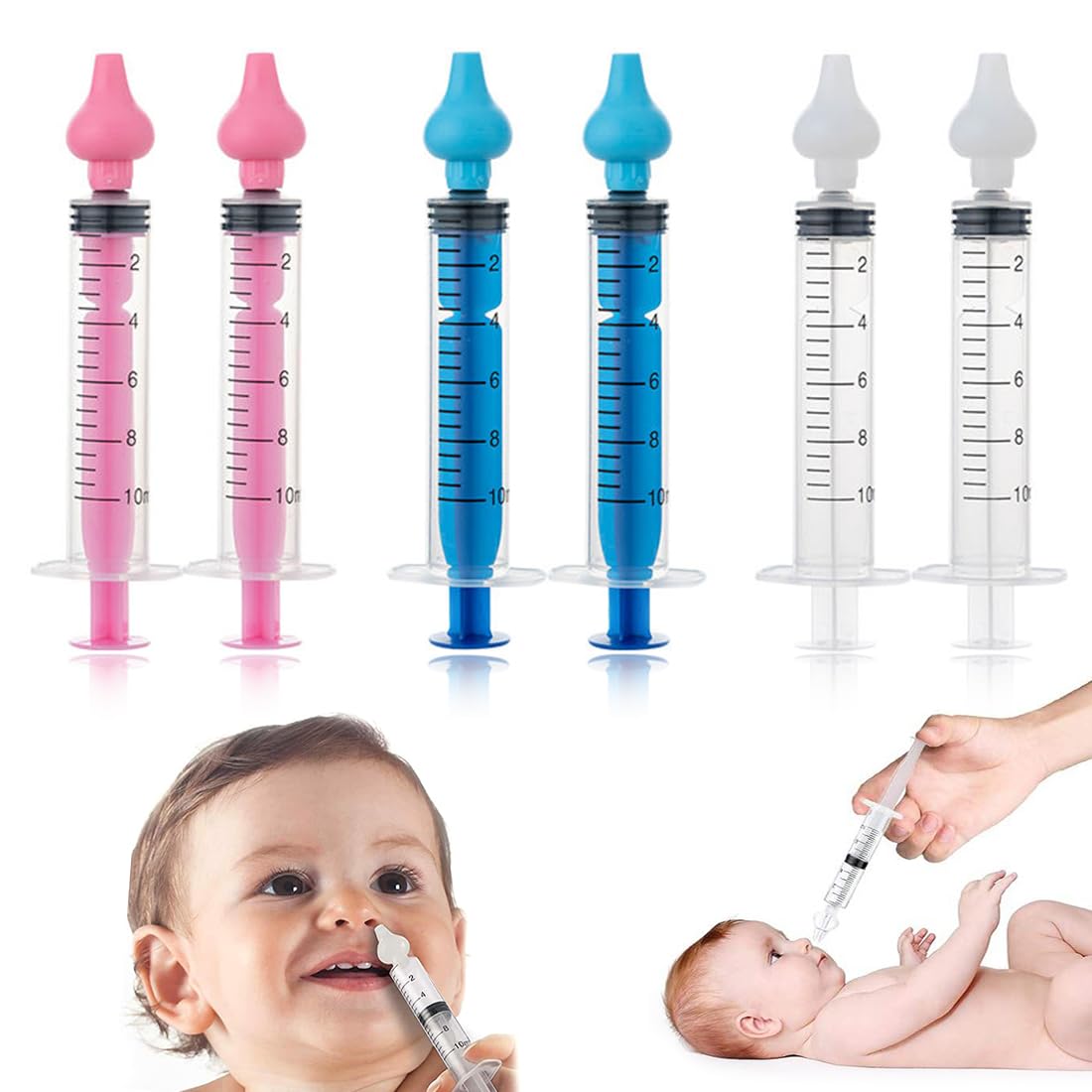 6 Pcs siringa per lavaggi nasali bambini, Irrigatore Nasale, Aspiratore Nasale per Bambini, 10 ml Aspiratori Nasali Riutilizzabile, Portatile Irrigatori Nasali, Pulitore Nasale Sicuro