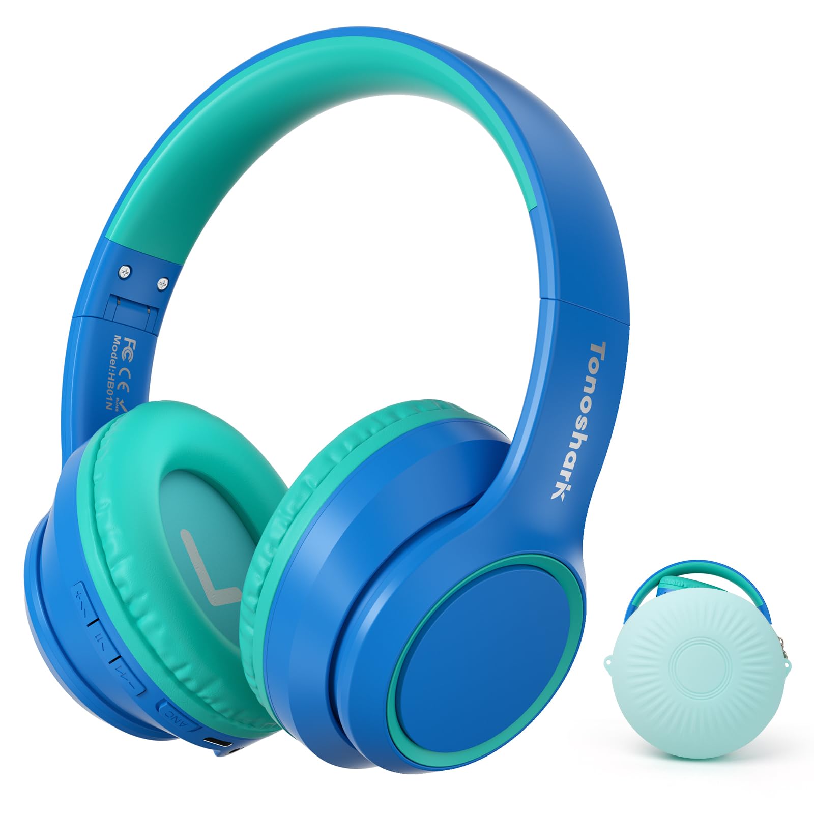 Tonoshark Cuffie Bambini ANC Wireless 60h, Blu