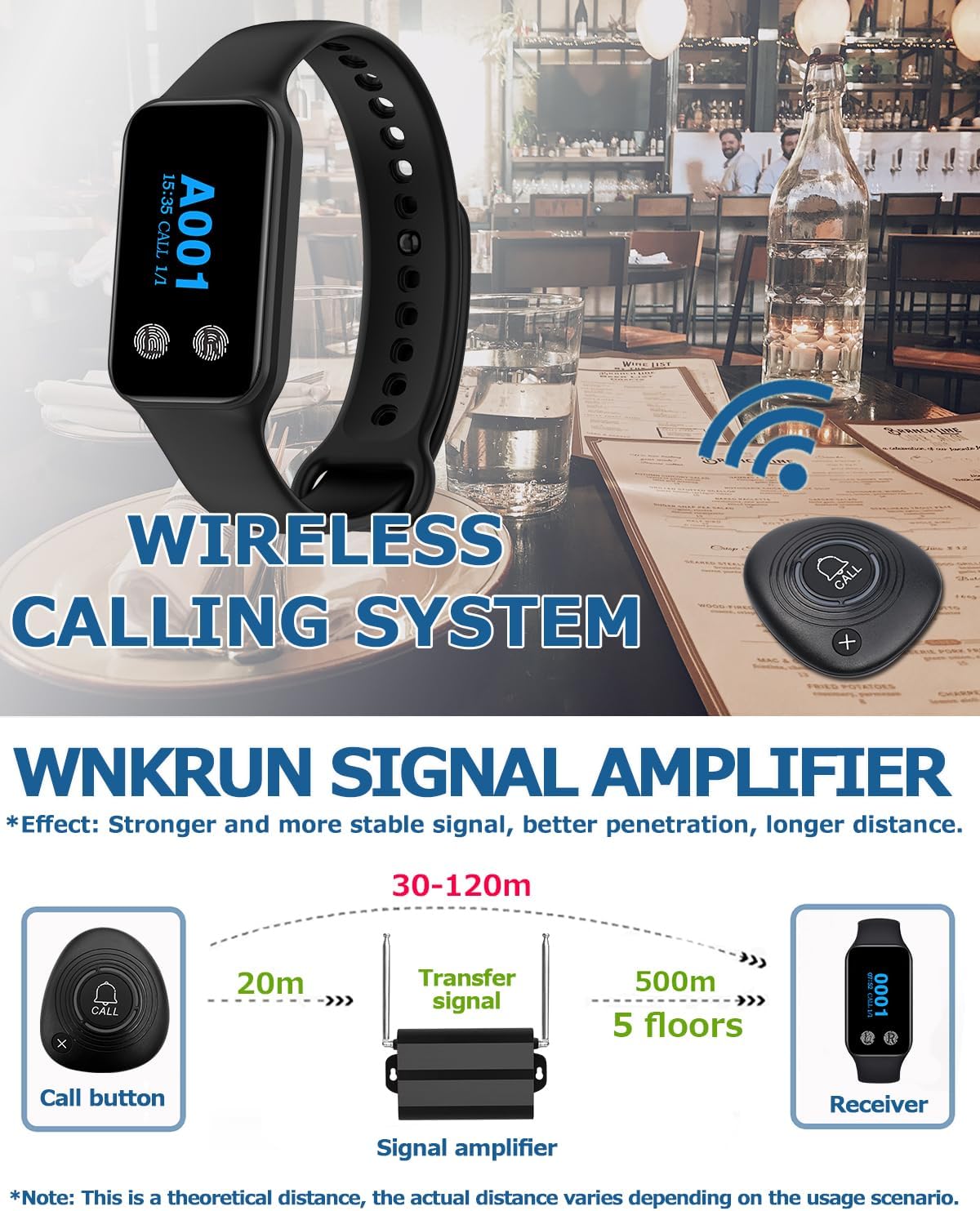 WNKRUN Sistema di Chiamata Wireless per Ristoranti - immagine 2
