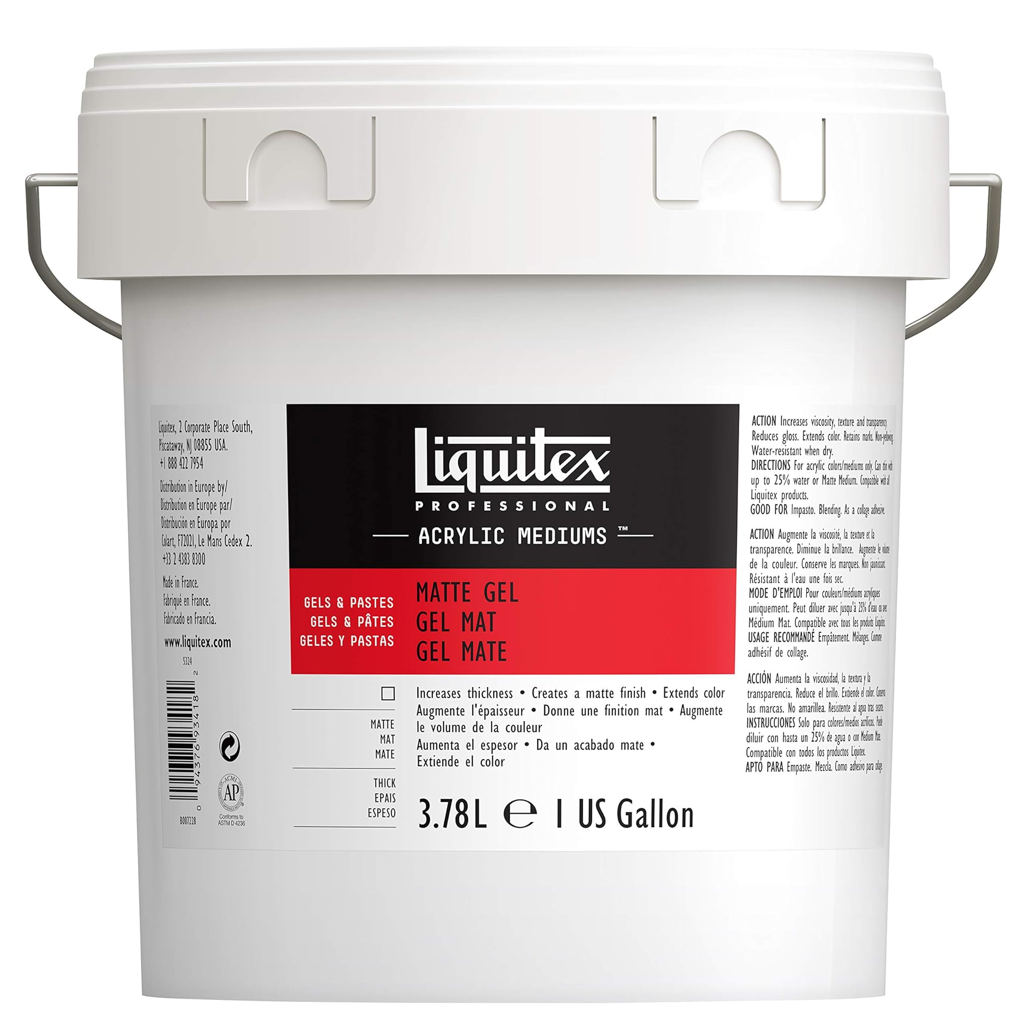 Liquitex Basics Matt Colori acrilici, Mattes Gel Medium 3,78L, 128 Ounce (Pack of 1), 3780 unità