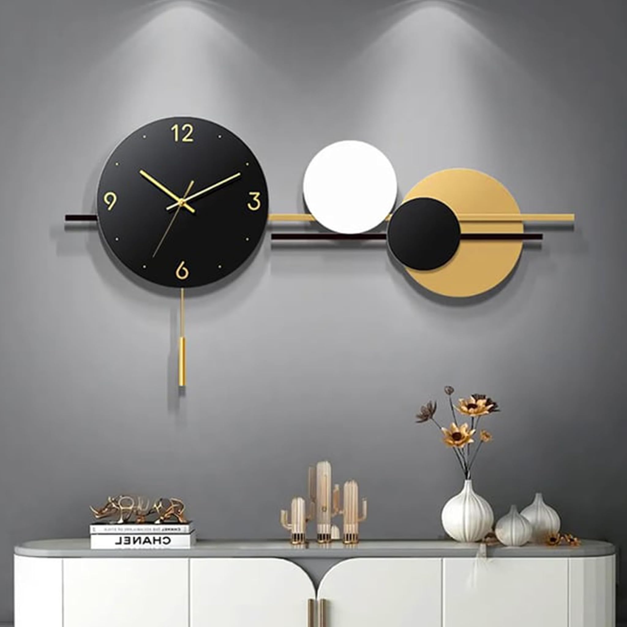 Gerhwash Orologio da Parete Grande con Pendolo