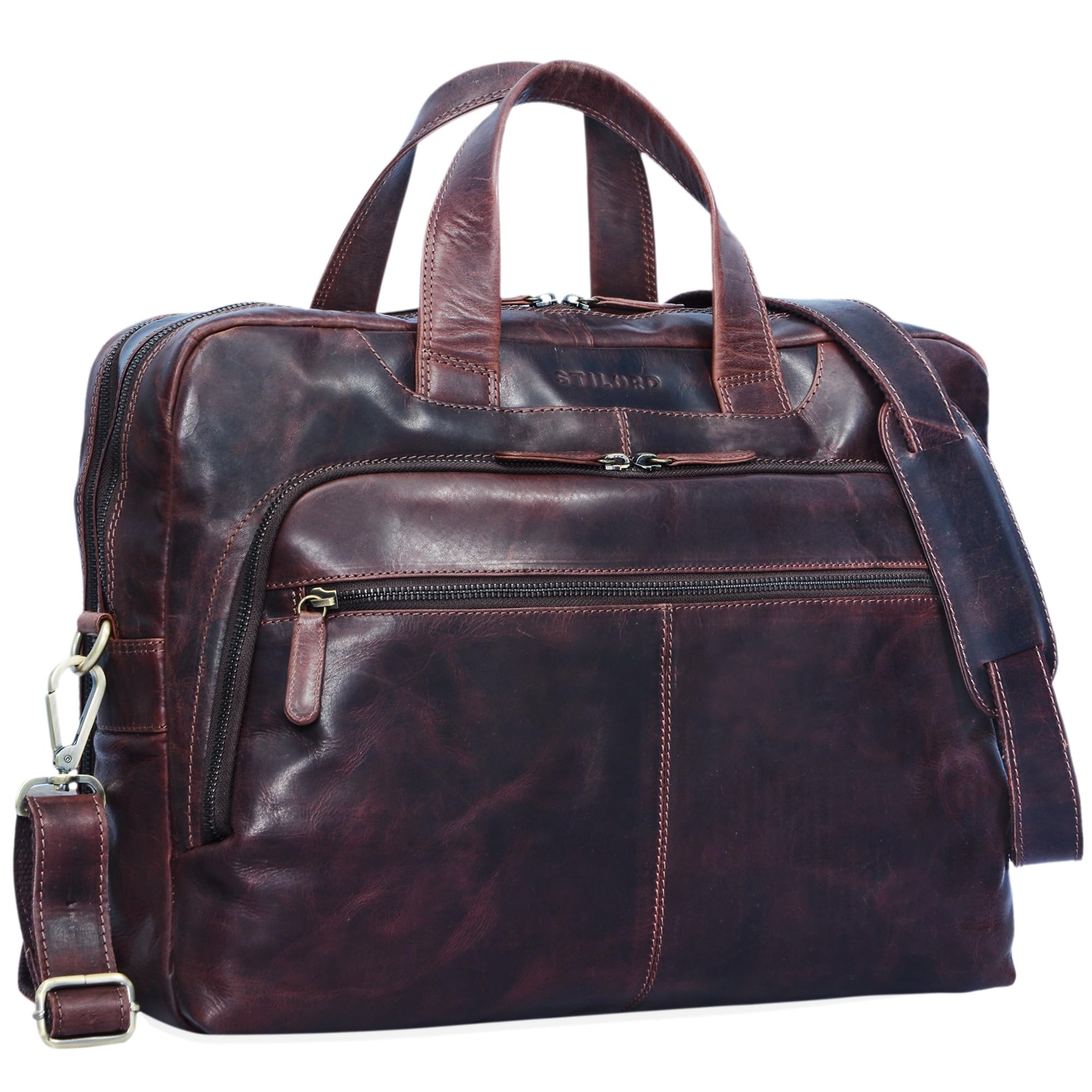 STILORD 'Lias' Borsa a Tracolla in Vera Pelle per Laptop 15,6 Pollici