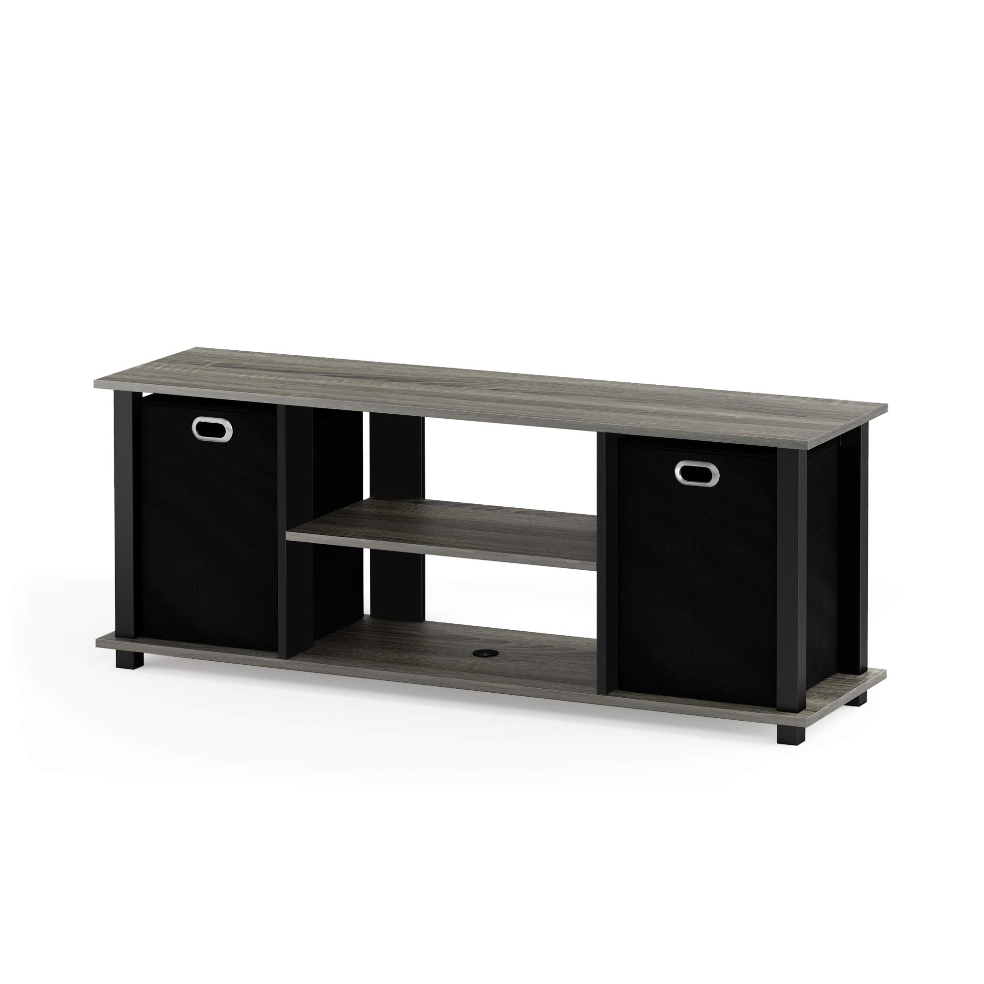 Furinno Econ Porta TV Legno Grigio/Nero
