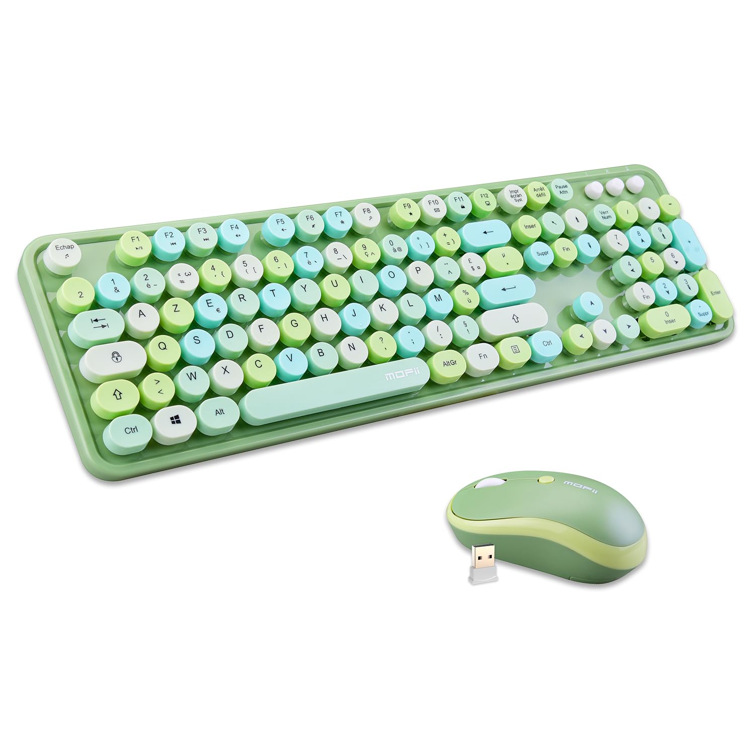 Mofii Sweet Pack - Tastiera e Mouse Wireless, Verde