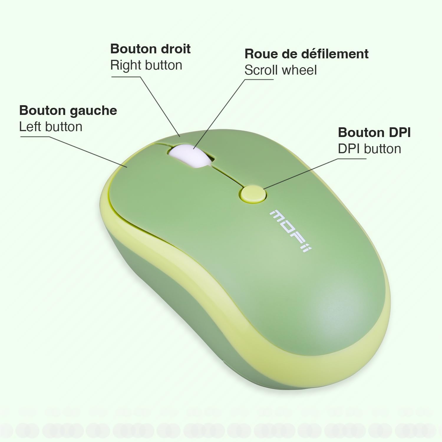 Mofii Sweet Pack - Tastiera e Mouse Wireless, Verde - immagine 5