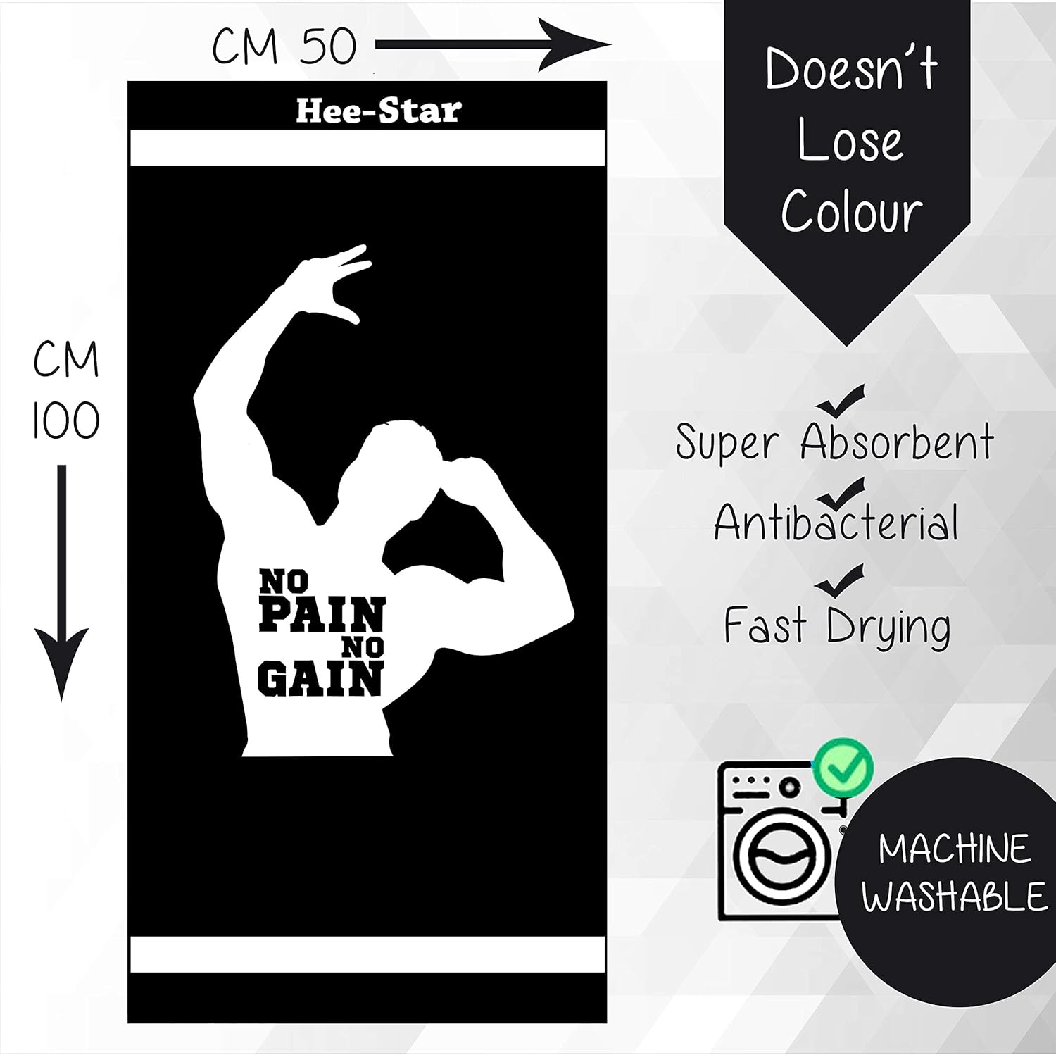 Hee-star® Asciugamano Palestra Uomo in Microfibra - immagine 4