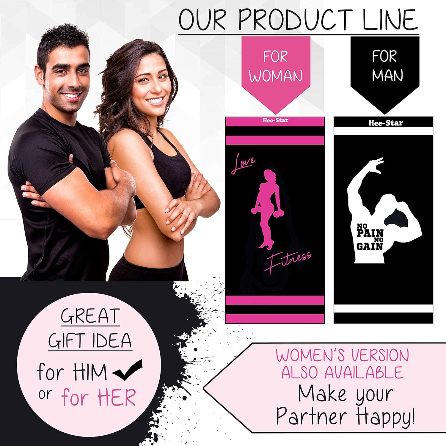 Hee-star® Asciugamano Palestra Uomo in Microfibra - immagine 6