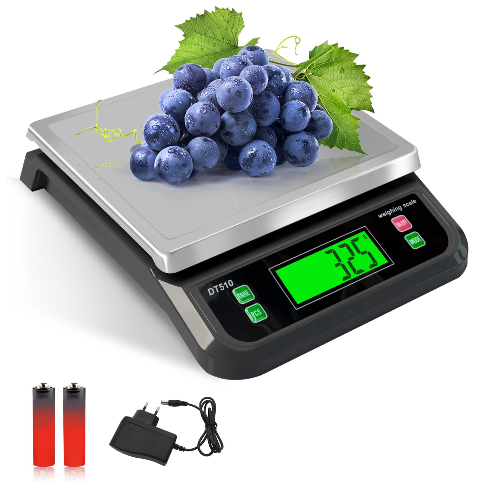 Bilancia da Cucina 40kg/88 lbs in Acciaio Inossidabile