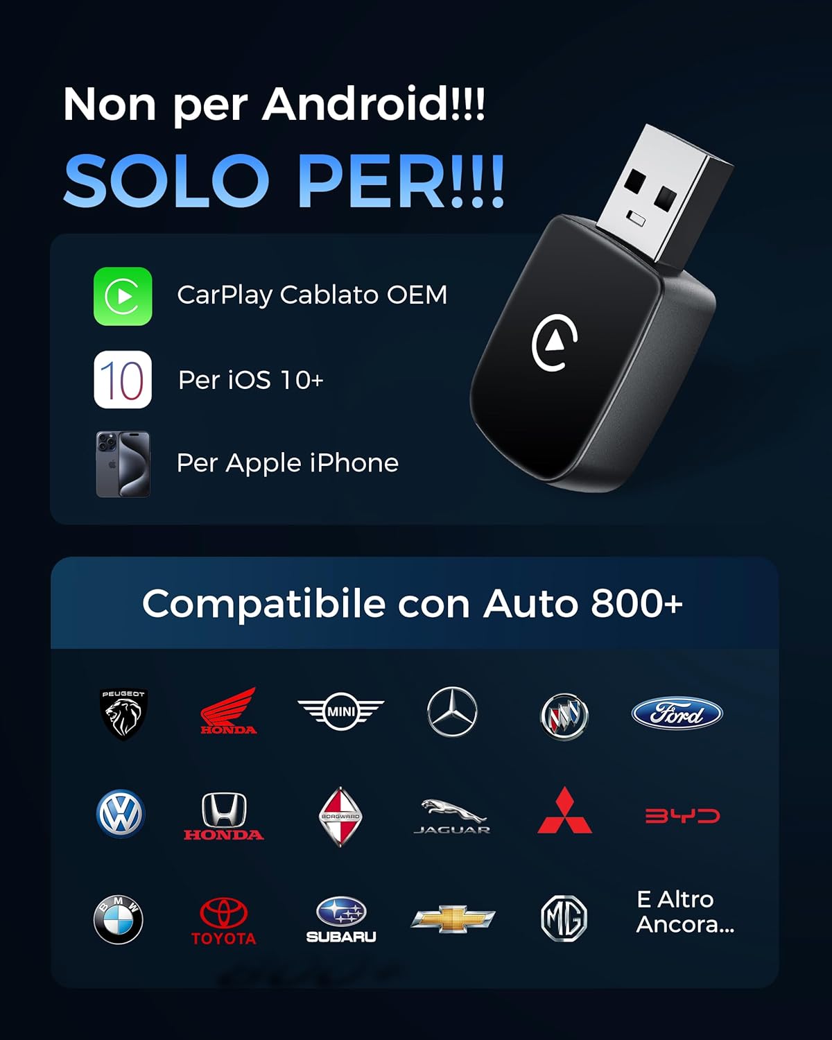 Adattatore CarPlay Wireless Bluetooth V5.3 - immagine 6