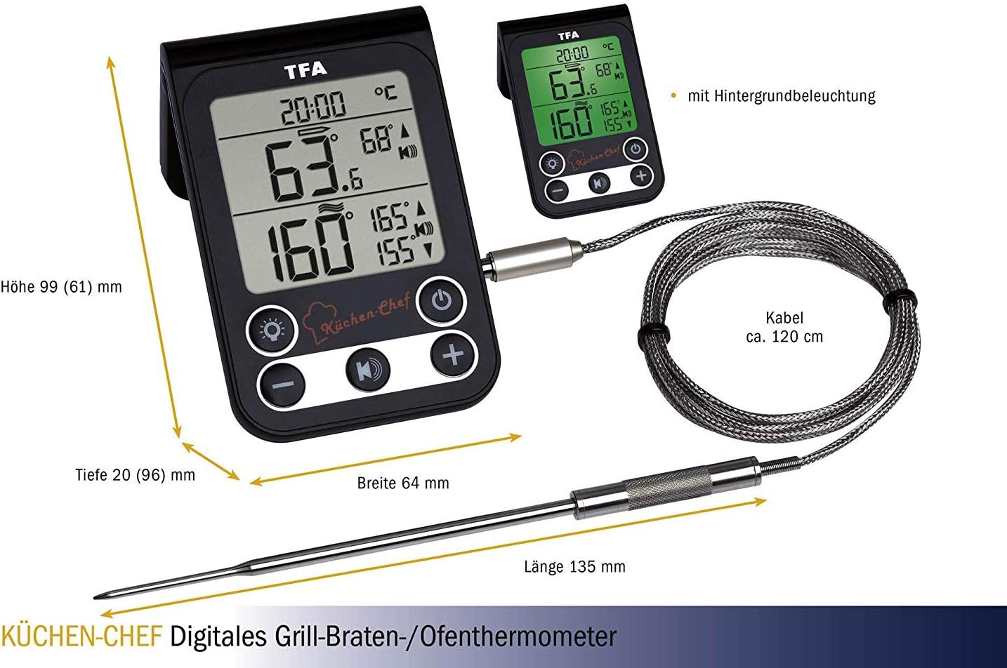 TFA Dostmann 14.1512.01 - Termometro Digitale da Cucina per Grill (Nero con Batteries) - immagine 4