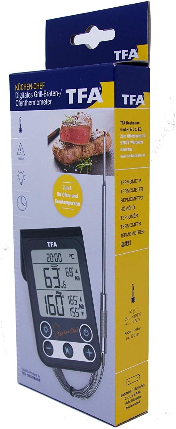 TFA Dostmann 14.1512.01 - Termometro Digitale da Cucina per Grill (Nero con Batteries) - immagine 5