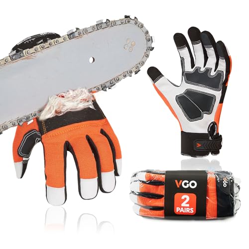 Vgo... Guanti per Motosega Antitaglio GA8912, Arancio