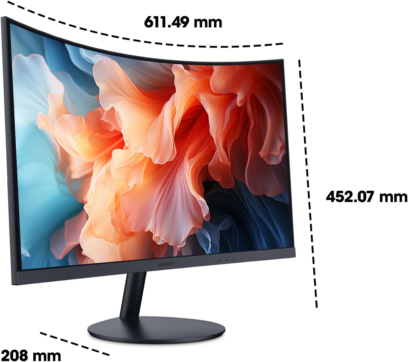Koorui Monitor Curvo 27 Pollici Full HD VA, Nero - immagine 11