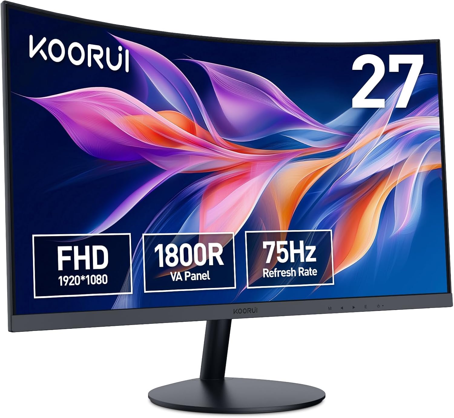 Koorui Monitor Curvo 27 Pollici Full HD VA, Nero - immagine 1