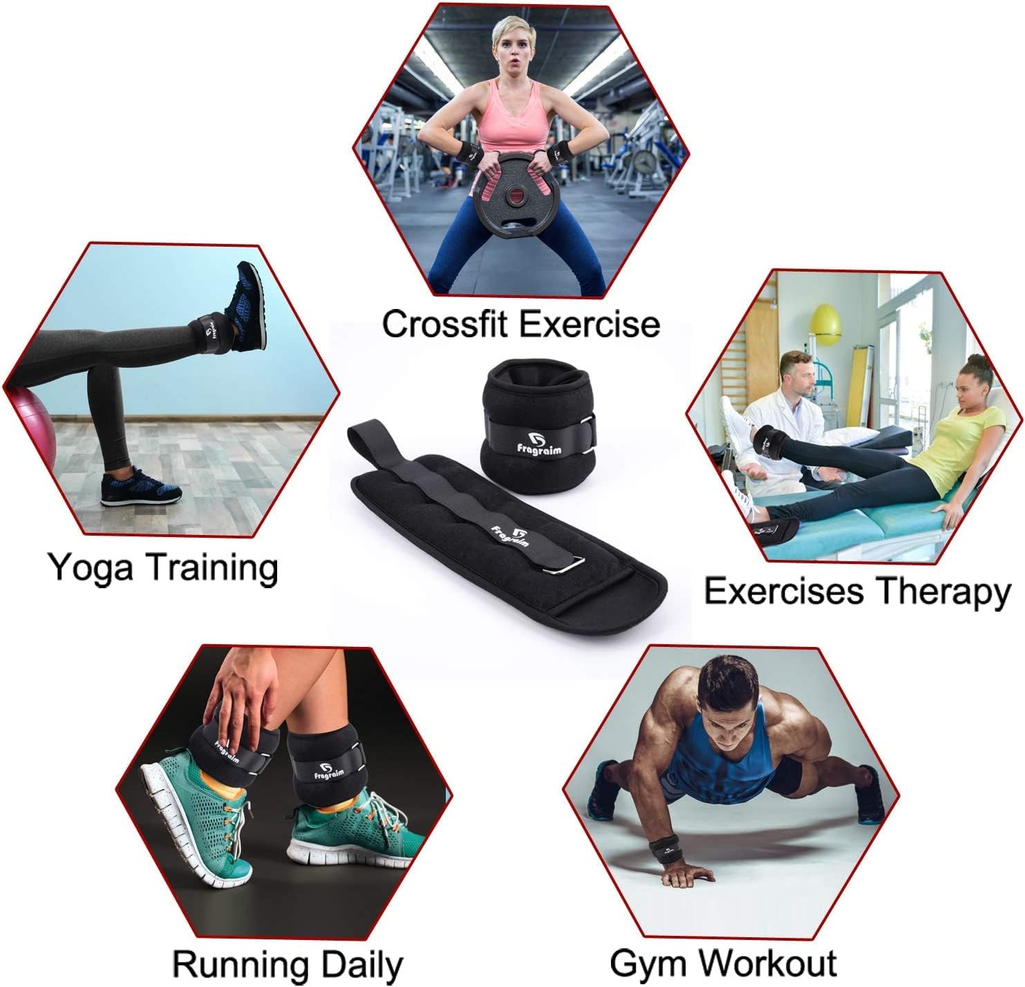 Fragraim Pesi per Caviglia e Polso 1-10 kg (1 Paio) - immagine 5