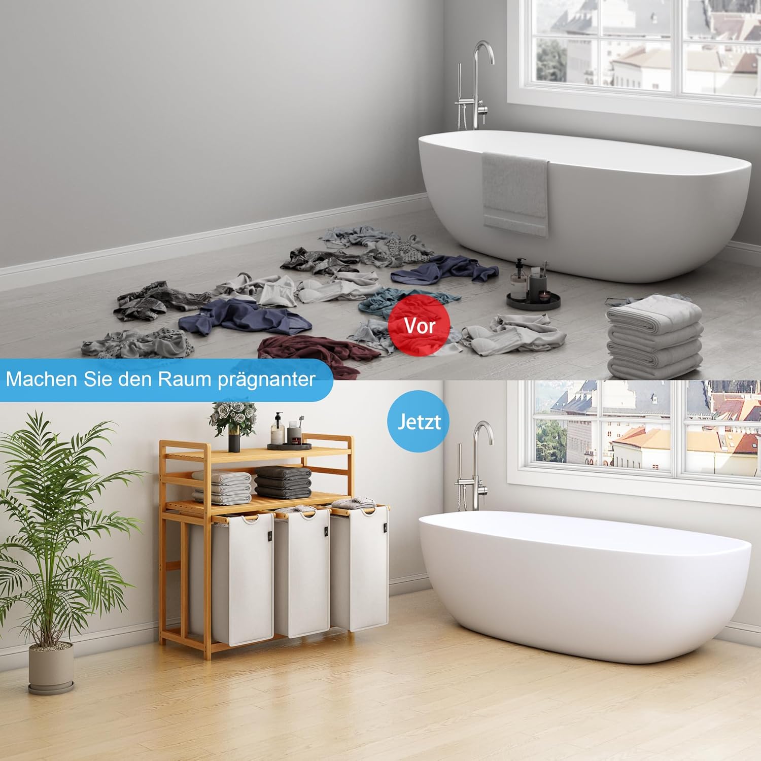 Adel Dream Cesto Portabiancheria 150L 3 Scomparti - immagine 5