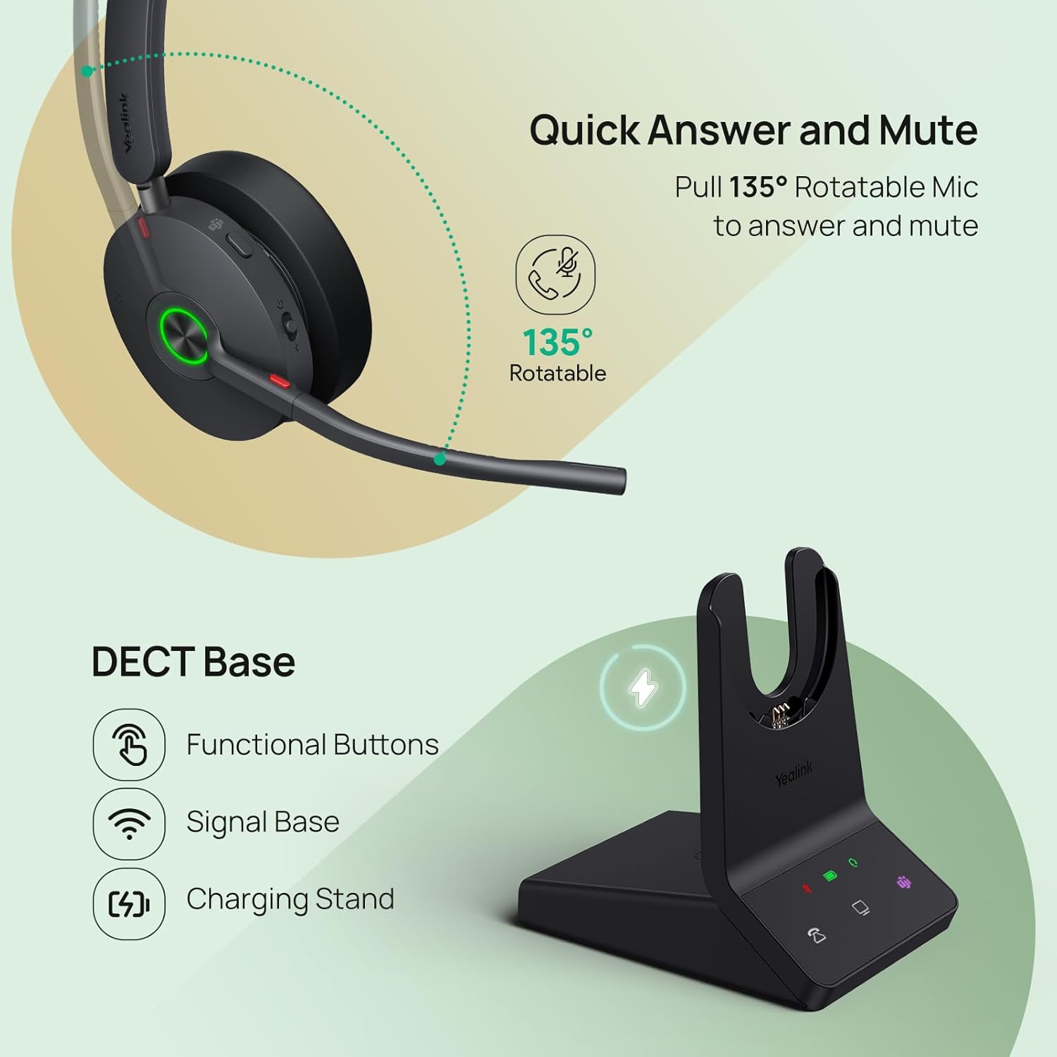 Yealink WH68 ANC DECT - Cuffie Wireless UC - immagine 5