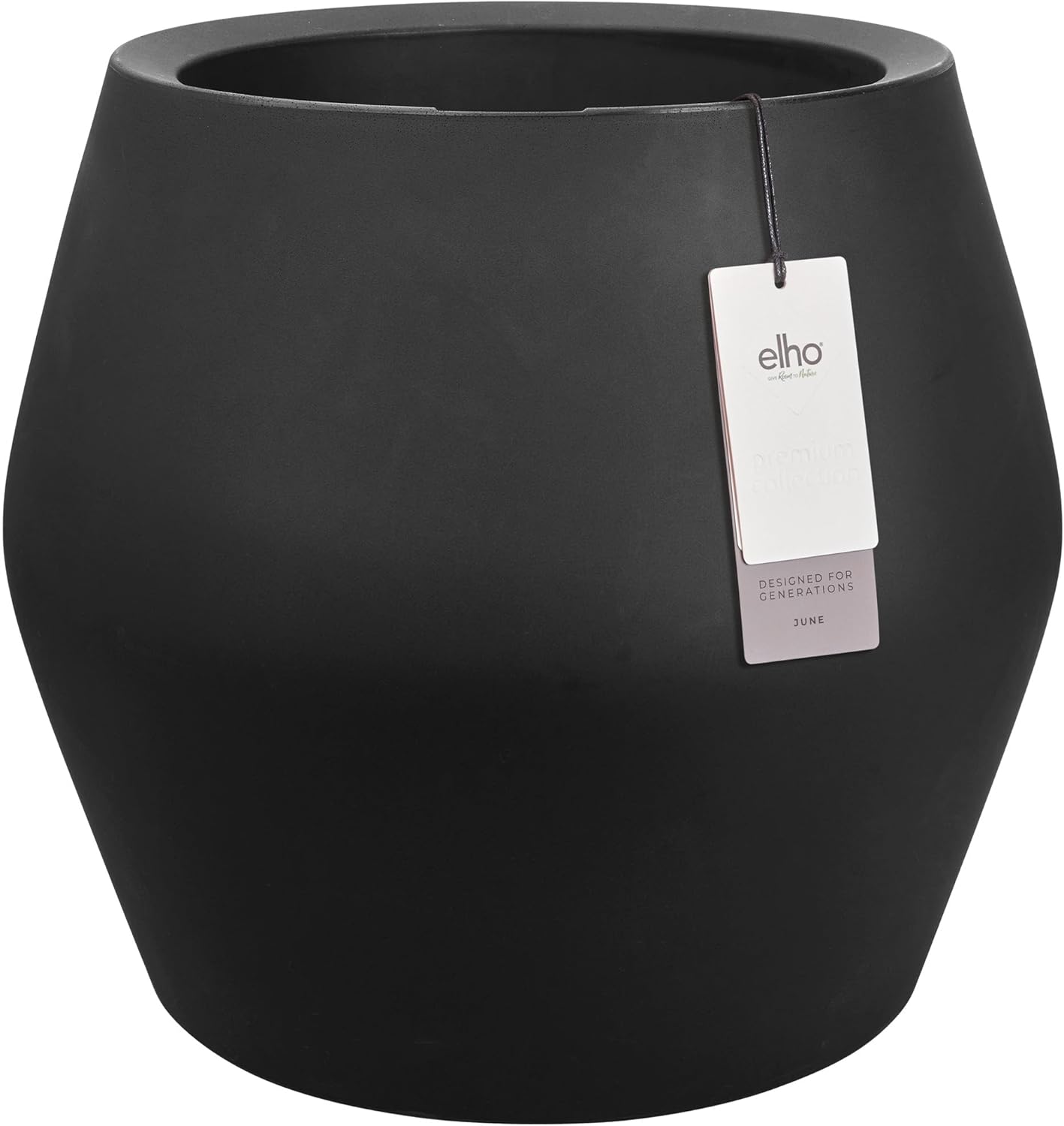 elho June Split Low 46 - Vaso Piante Ø 46 cm, Nero - immagine 1