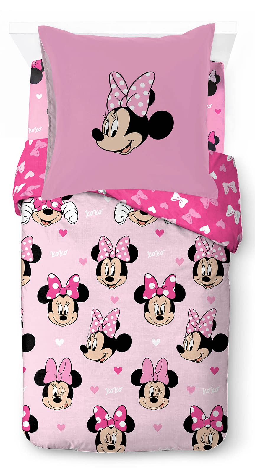 Jay Franco Set Biancheria Letto Disney Minnie 100% Cotone
