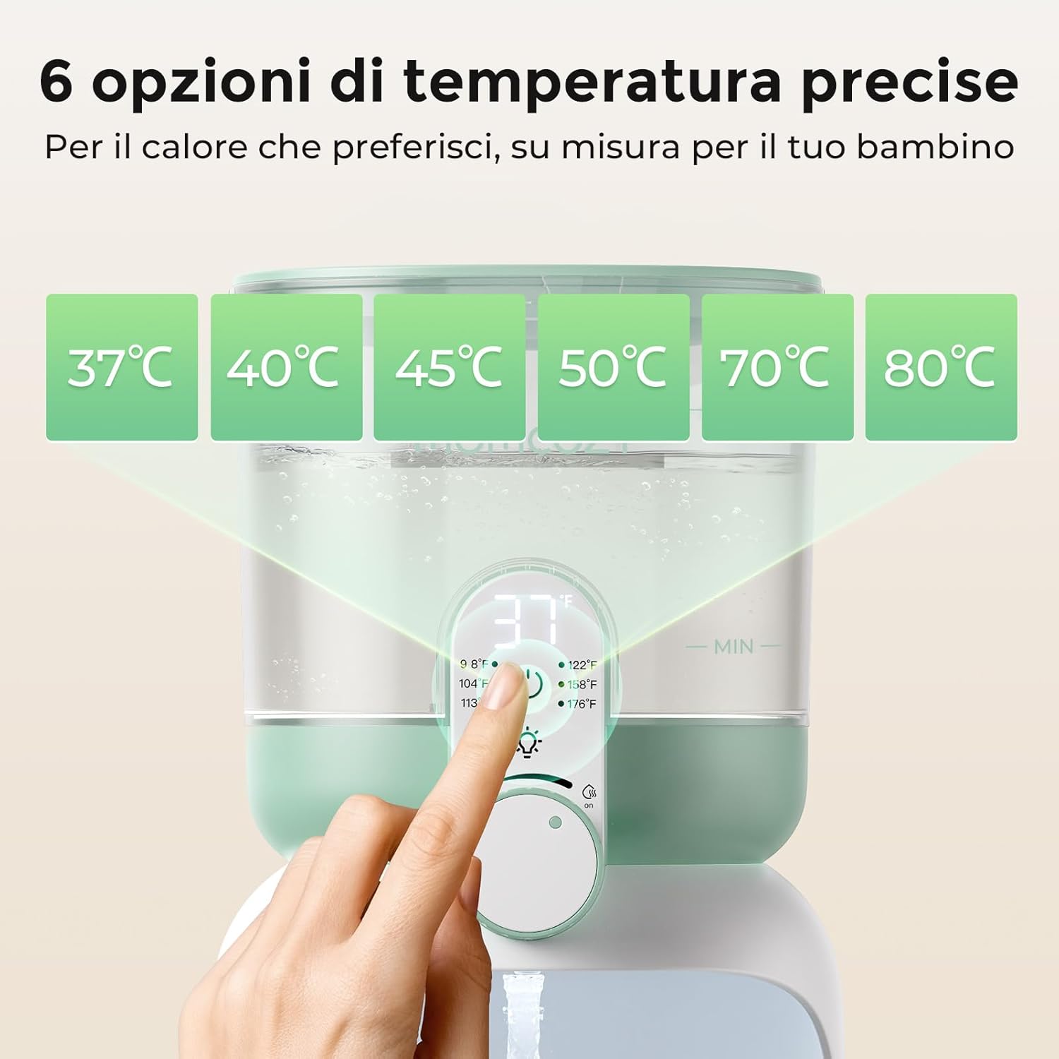 momcozy Scaldacqua Istantaneo 1685 ML con Doppia Luce - immagine 4