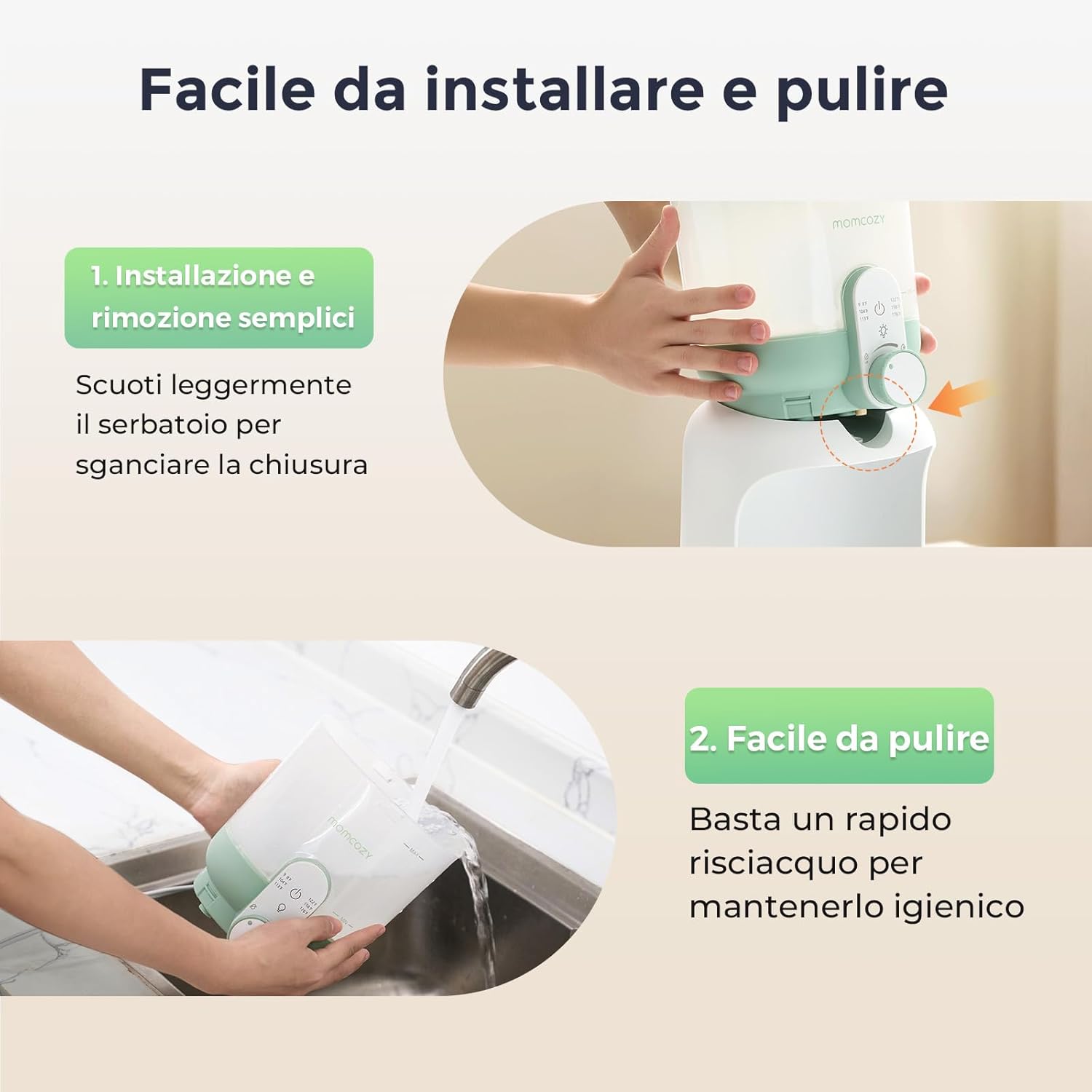 momcozy Scaldacqua Istantaneo 1685 ML con Doppia Luce - immagine 5