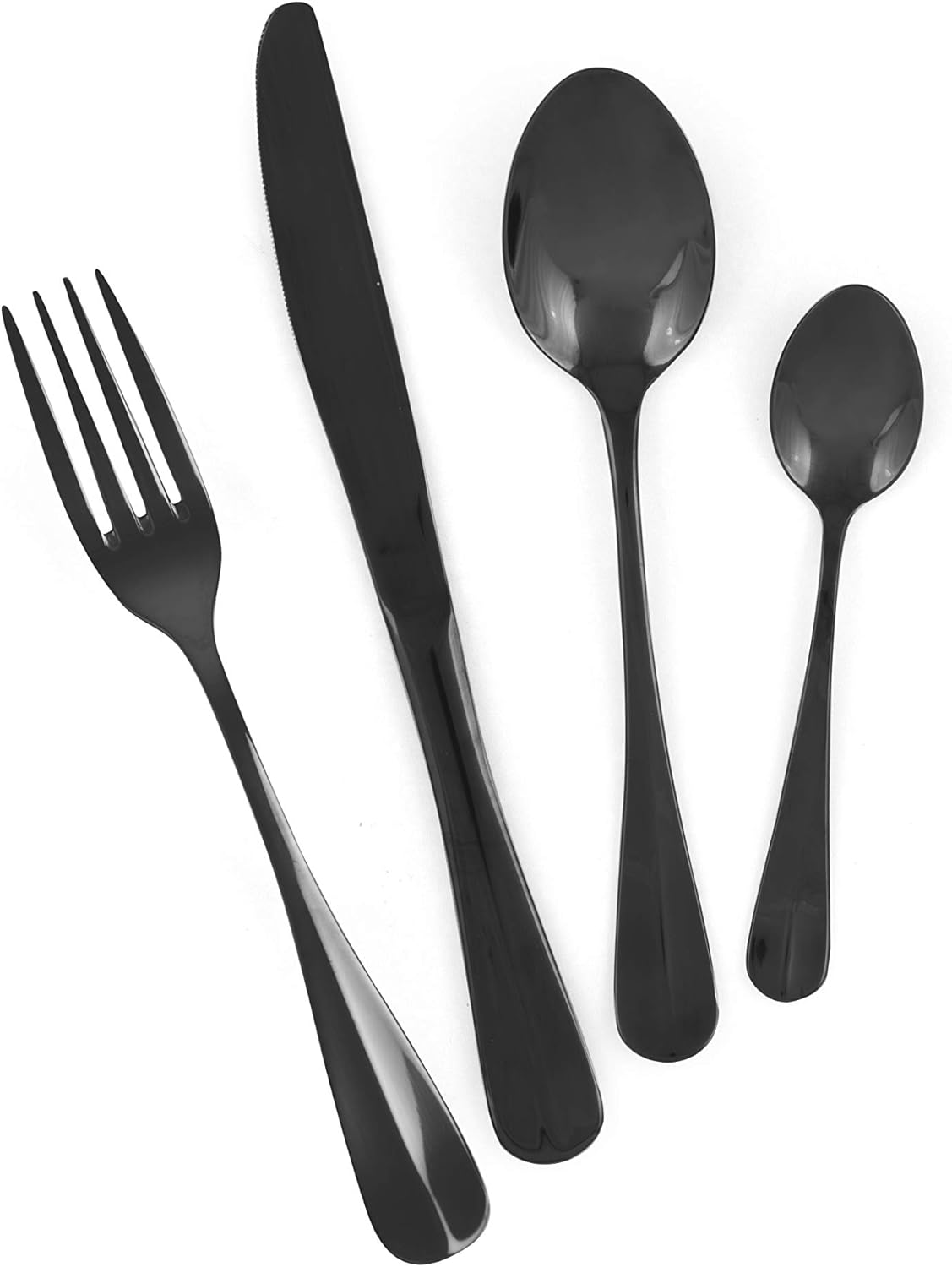 Excelsa Elite Black Servizio 24 Posate, Acciao 18/0, Nero