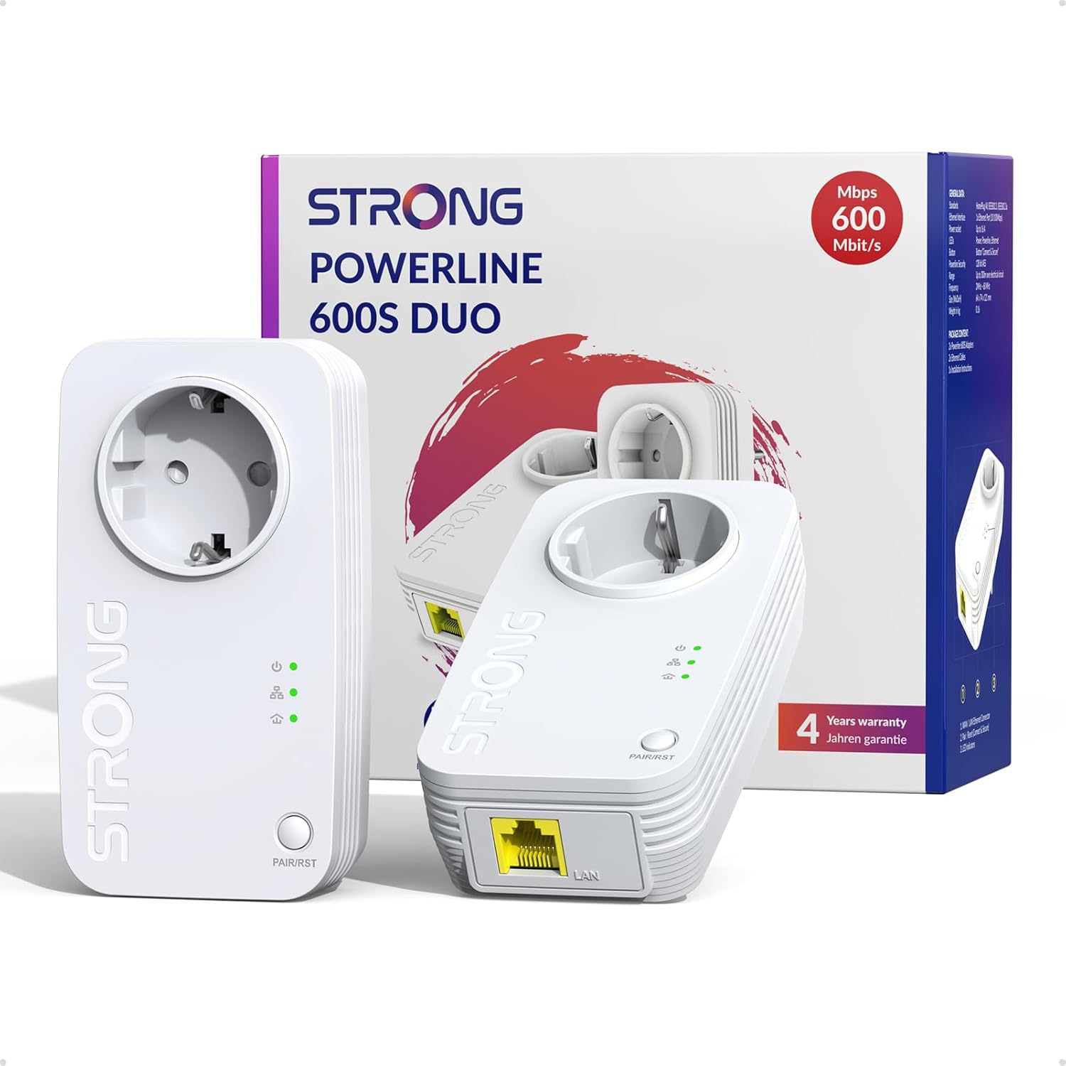 Strong AV600Mbps Kit Powerline con Pass-Through - immagine 1