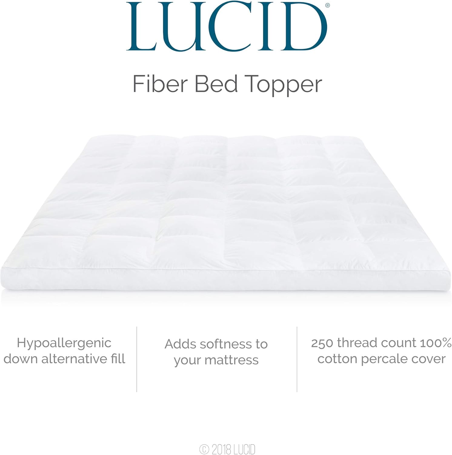 Lucid Coprimaterasso Ultra Morbido Microfibra 7,5cm - immagine 3