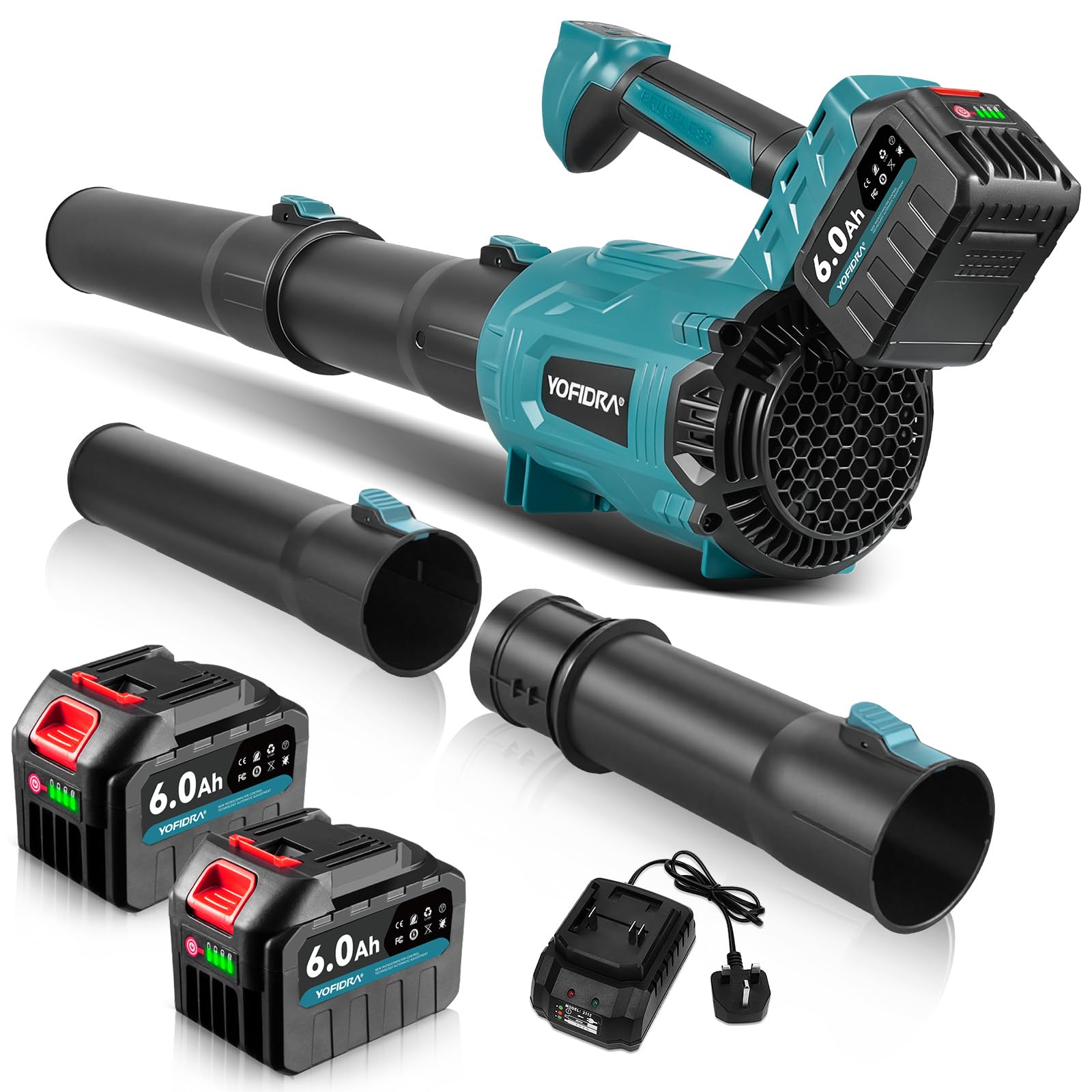 Yofidra Soffiatore per Foglie a Batteria 23000 giri/min