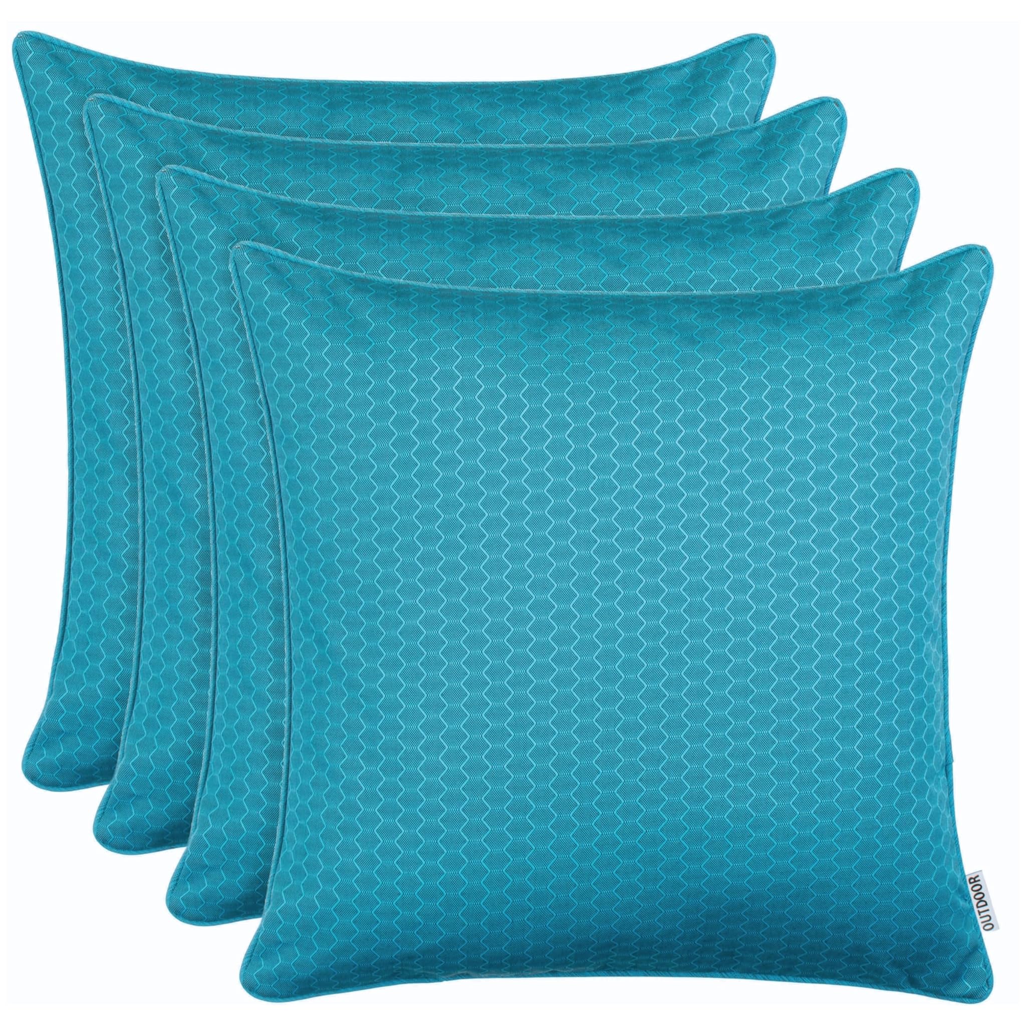 Brandsseller Set 4 Cuscini da Esterno 45x45 cm, Blu Acqua