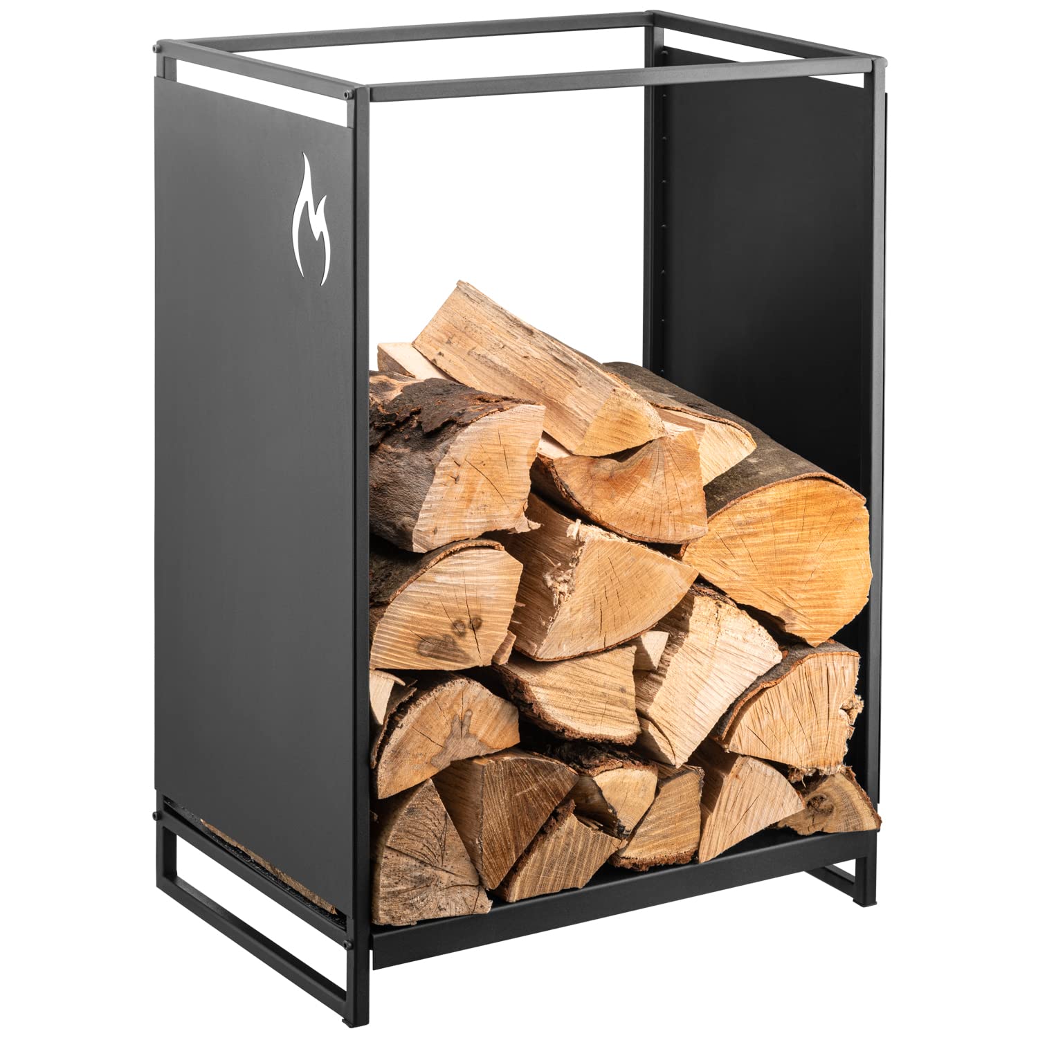 Kos Design Scaffale per legna da ardere, in metallo, colore nero